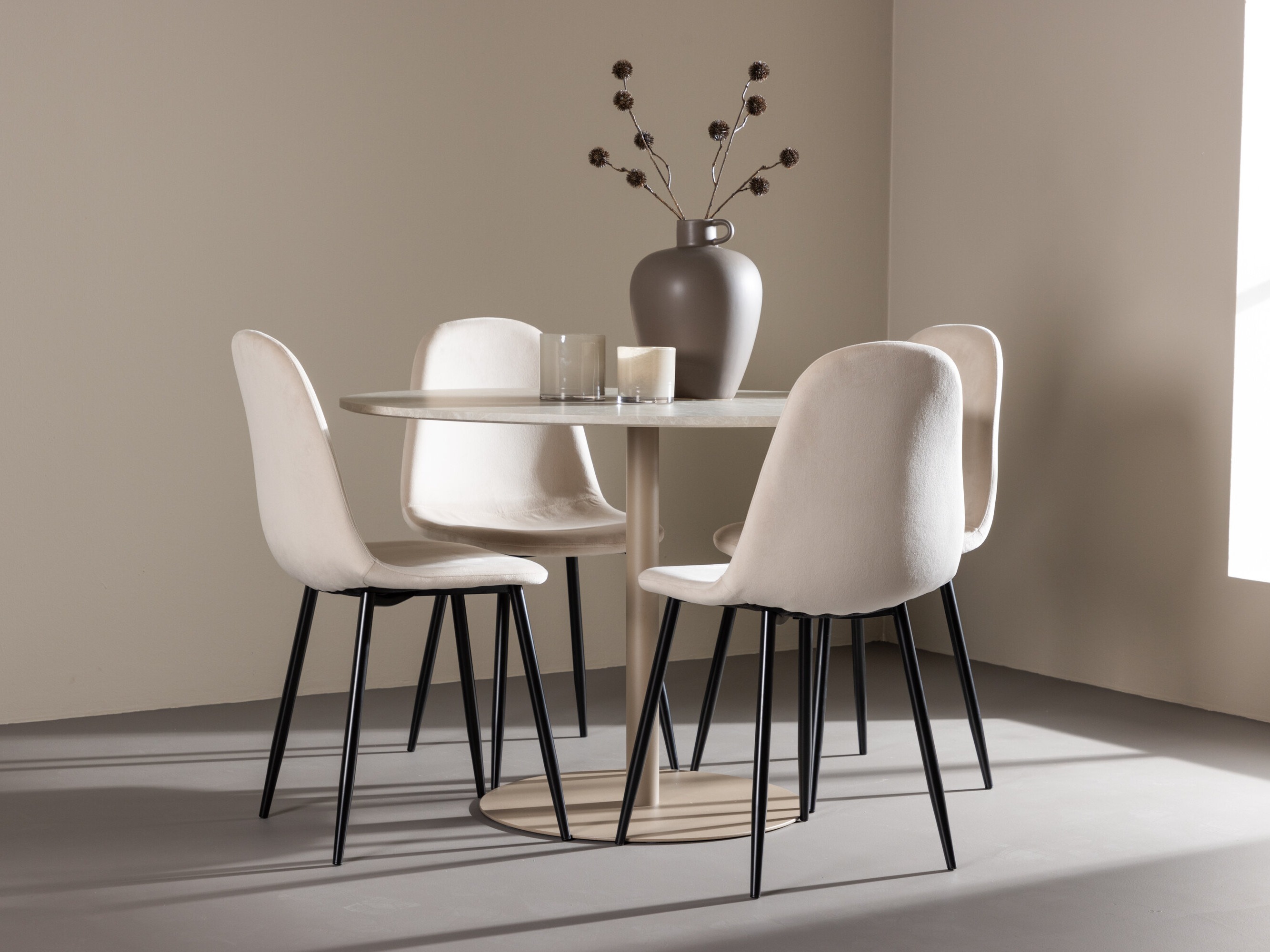 Set sala da pranzo Dallas 4867 (Nero + Beige)