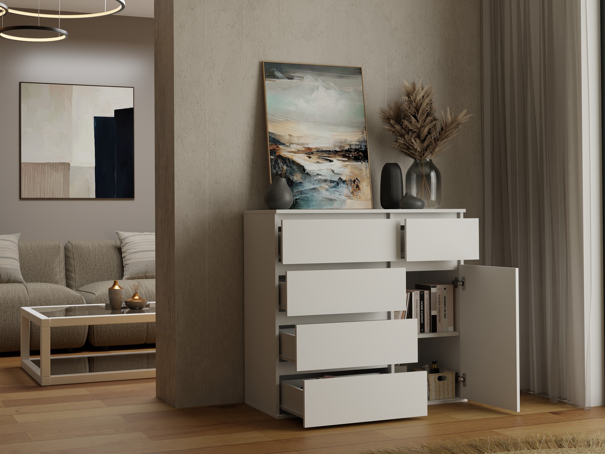 Cassettiera Elbvelu 136 (Bianco)