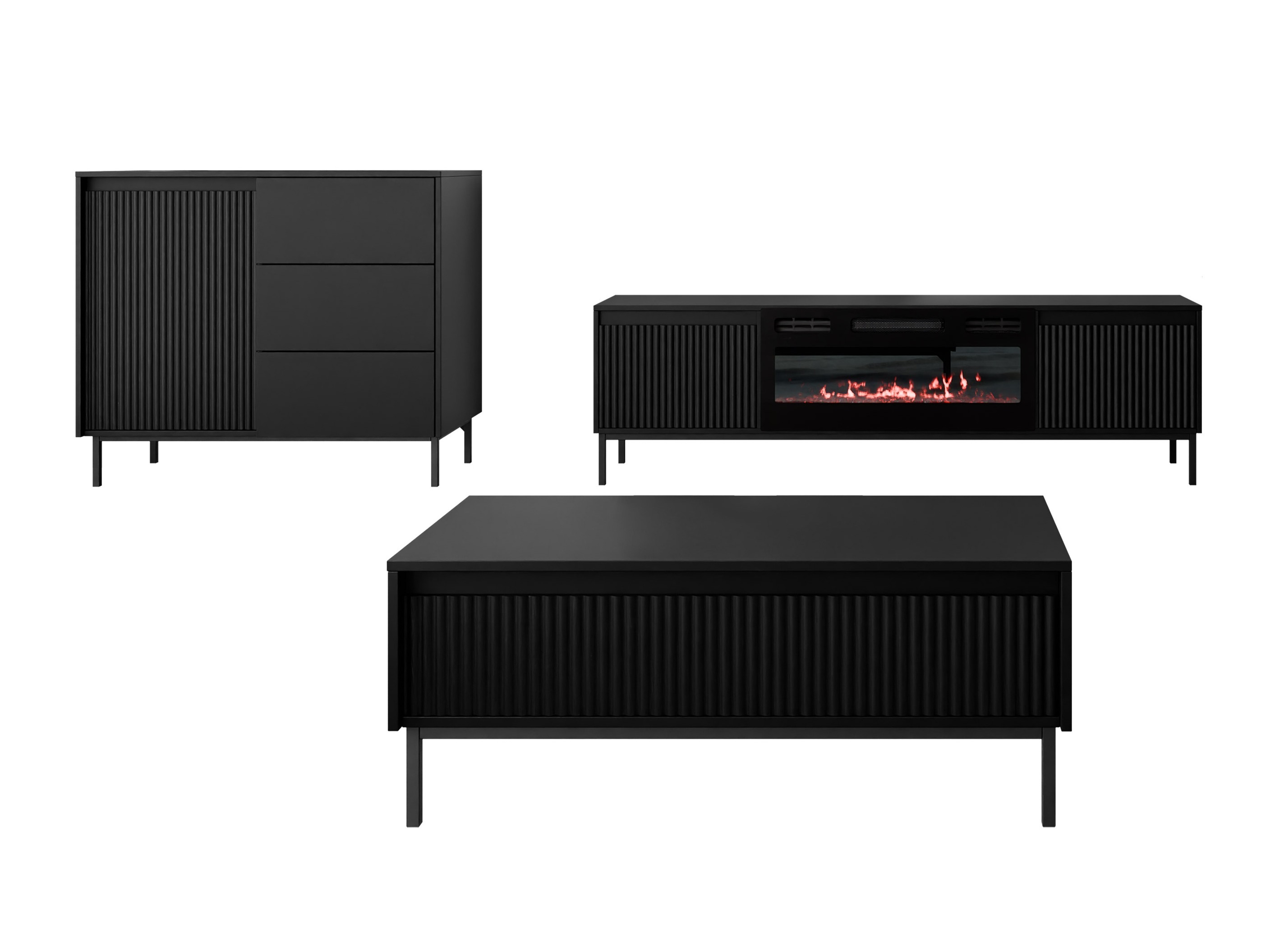 Parete attrezzata Comfivo Delruva 110 (Nero)