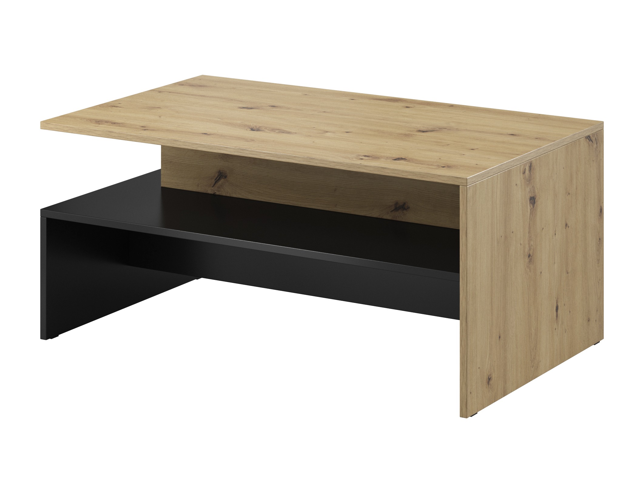 Tavolino da caffè Serodeu 103 (Rovere Artisan + Nero opaco)