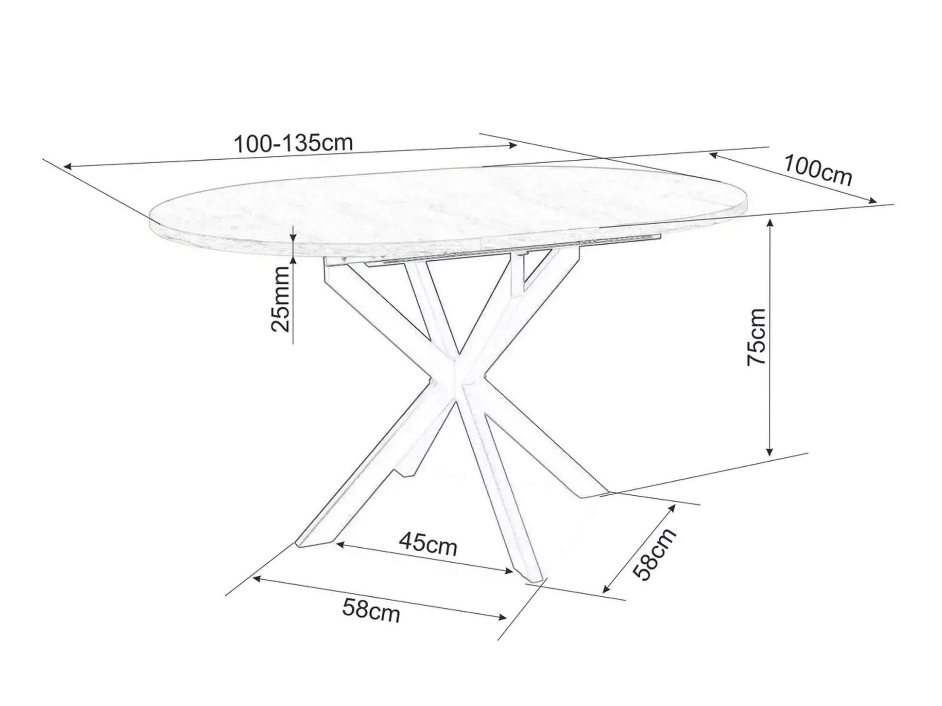 Tavolo Detroit 792 (Marmo nero)