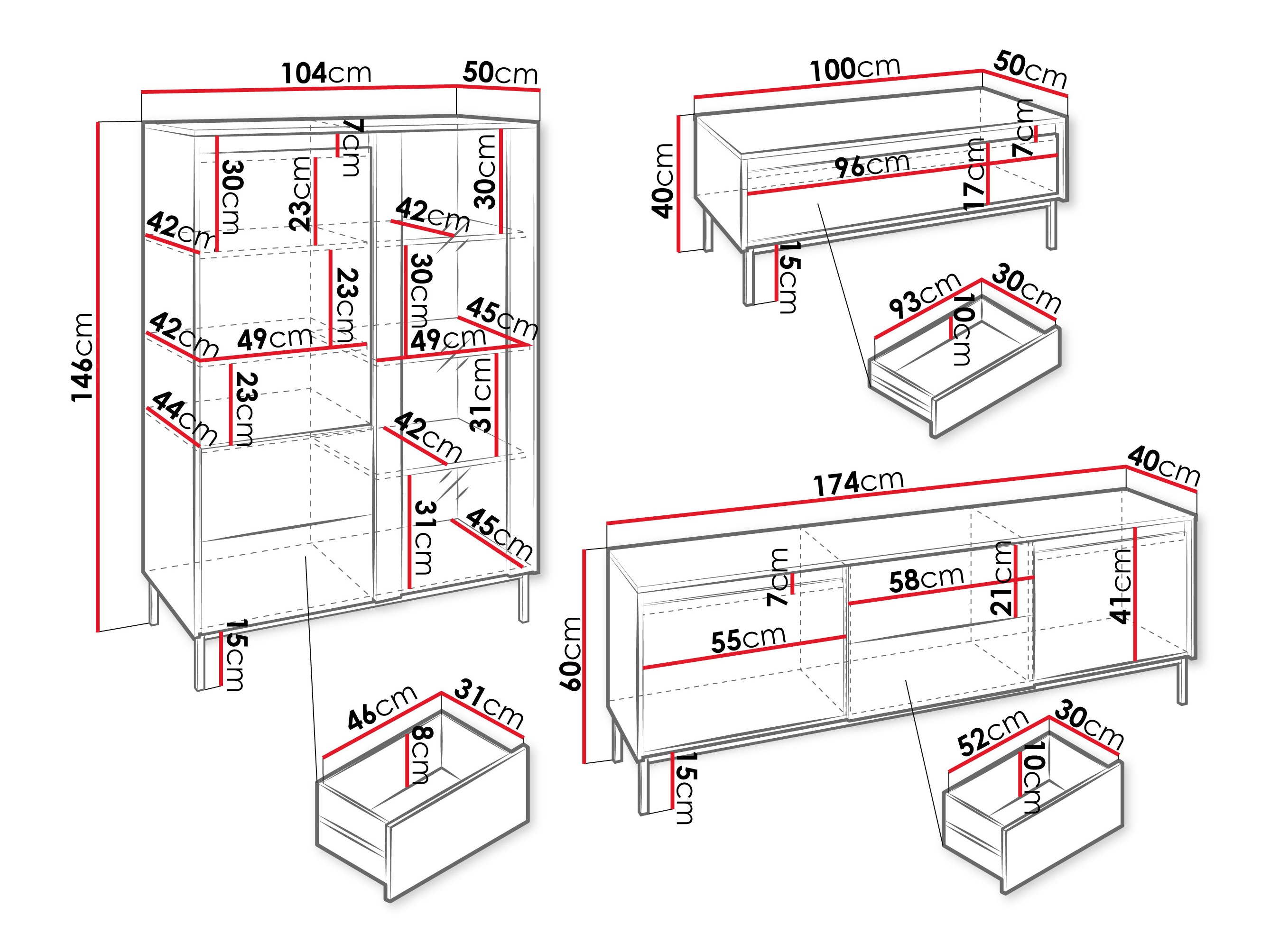 Parete attrezzata Comfivo Delruva V (Bianco)