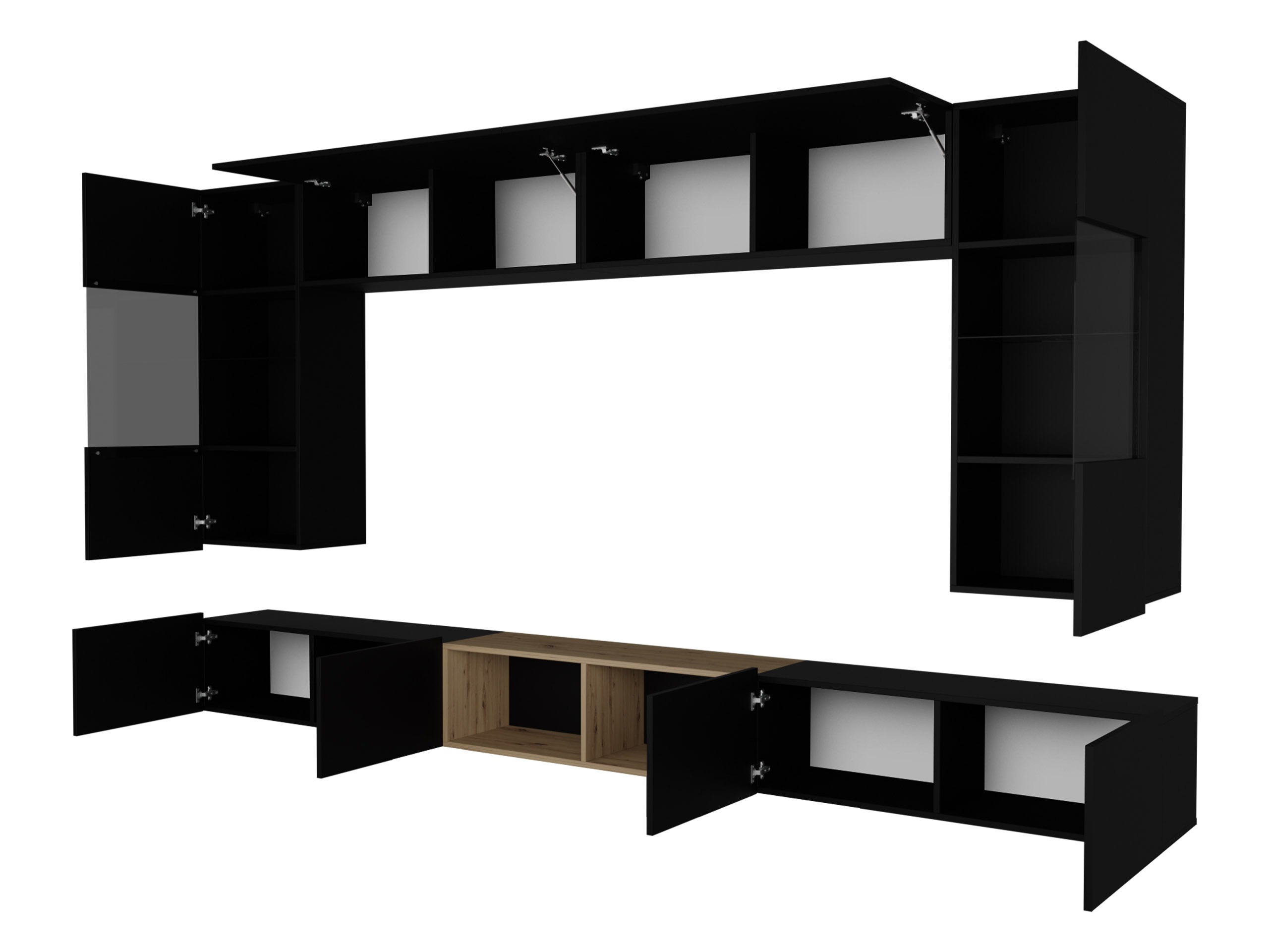 Parete attrezzata Remus XXIV (Cachemire + Rovere Artisan)