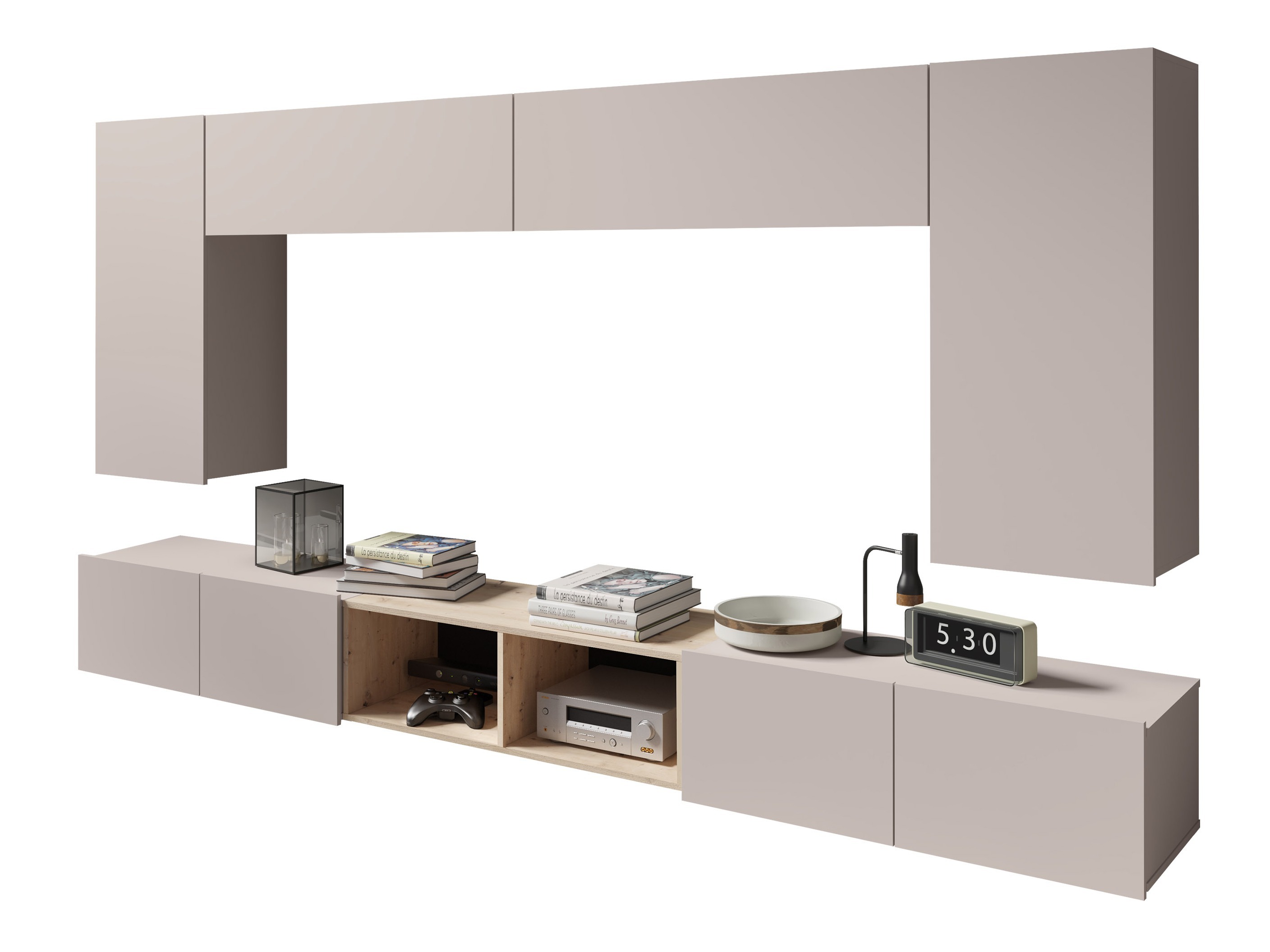 Parete attrezzata Tivdalu 143 (Cachemire + Rovere Artisan)