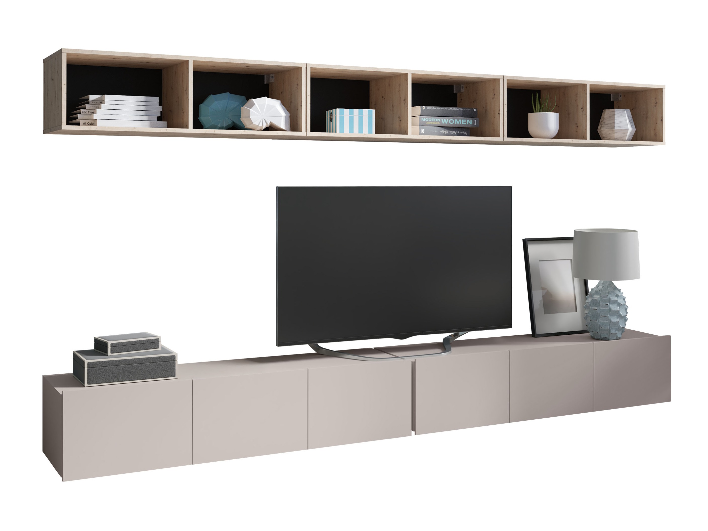 Parete attrezzata Tivdalu 153 (Cachemire + Rovere Artisan)