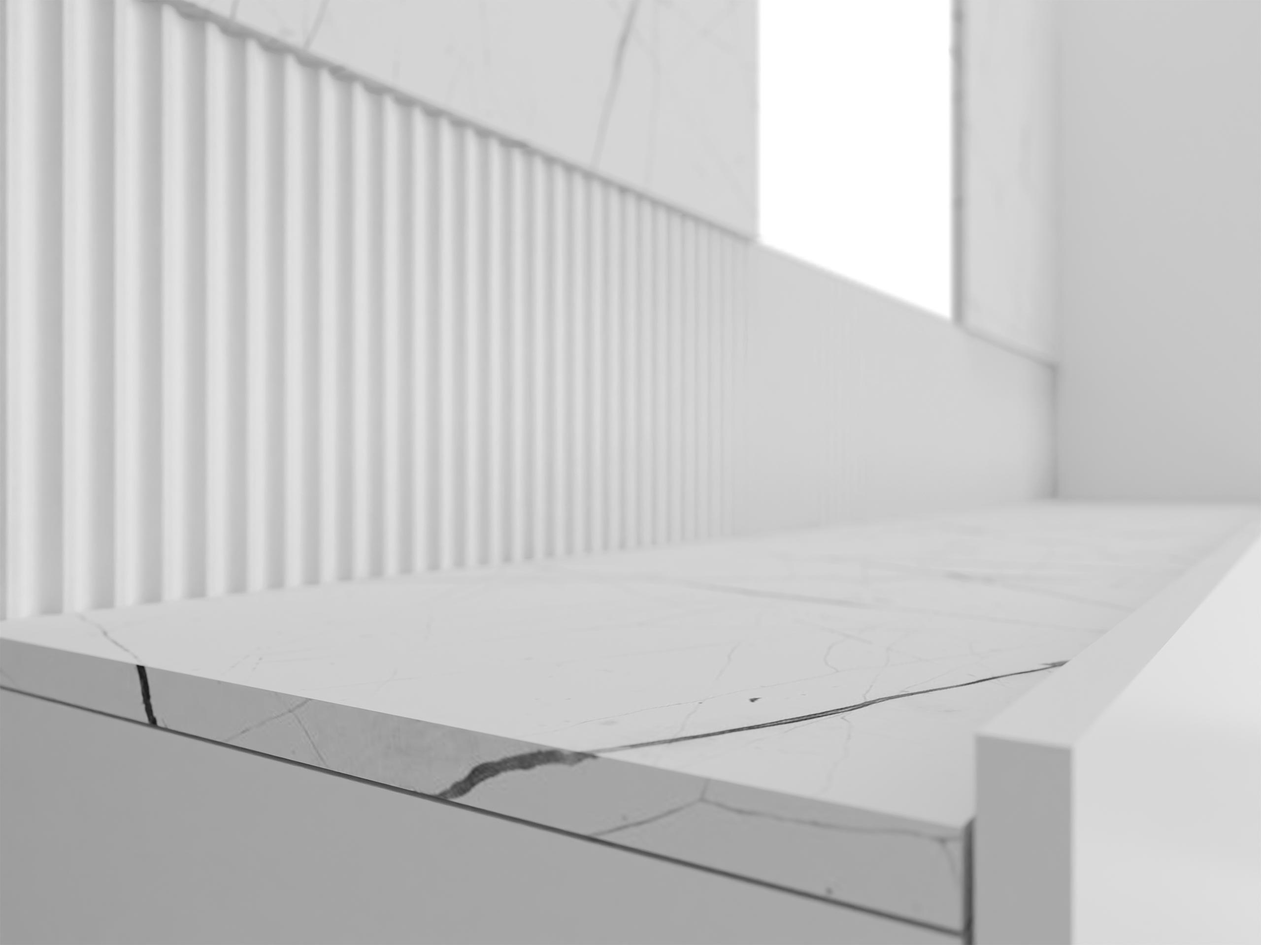 Parete attrezzata Comfivo 451 (Bianco + Marmo bianco)