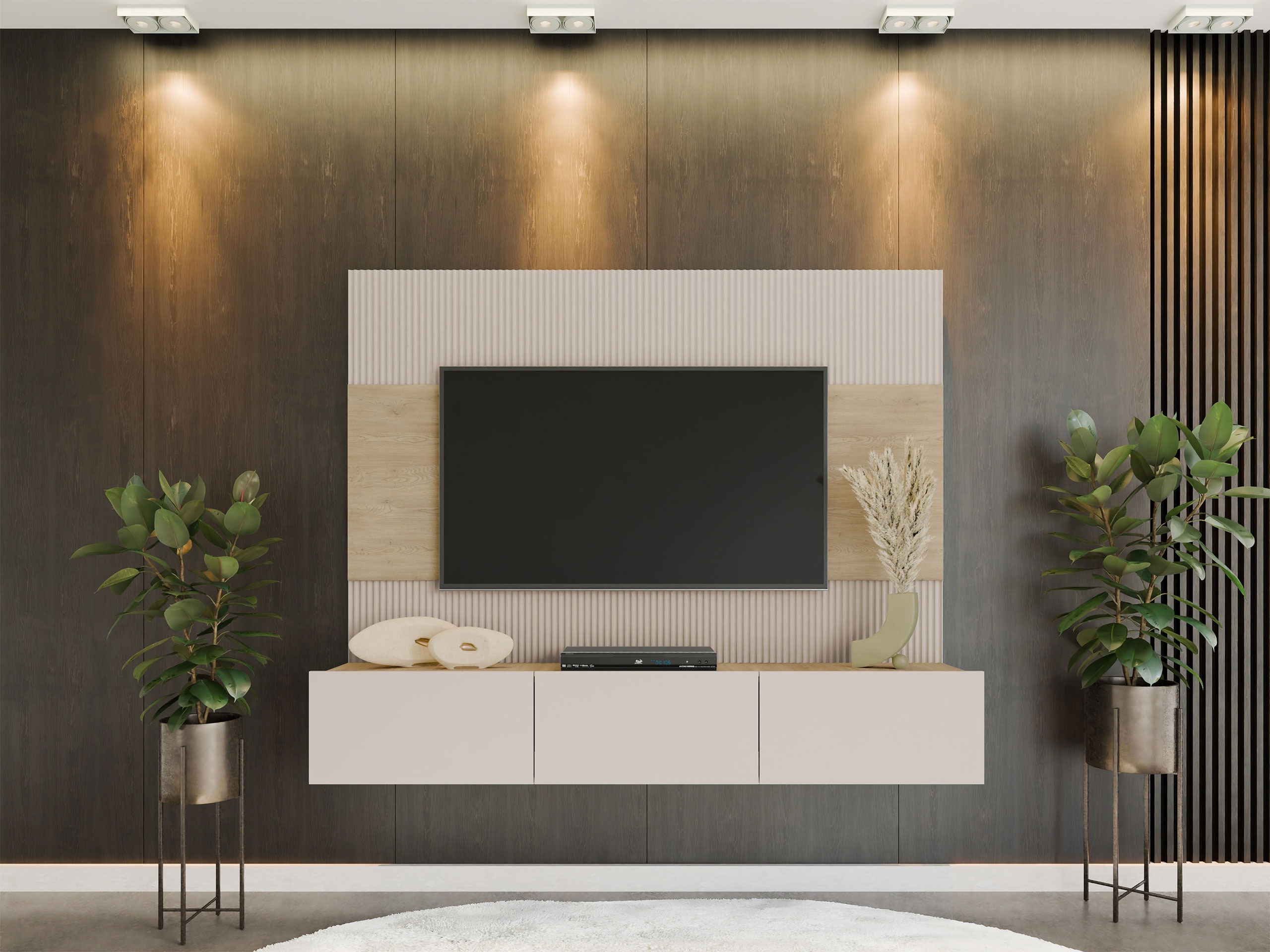 Parete attrezzata Comfivo Salix (Beige + Rovere cremona)