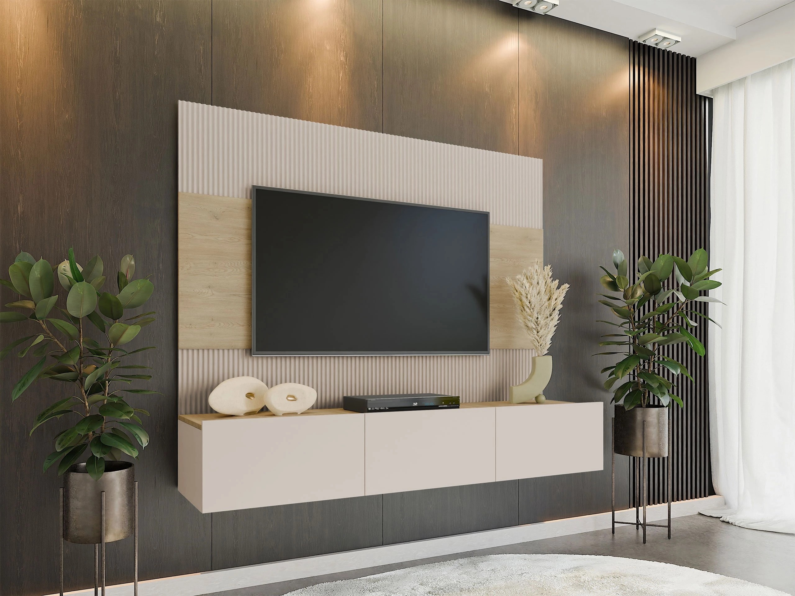 Parete attrezzata Comfivo Salix (Beige + Rovere cremona)