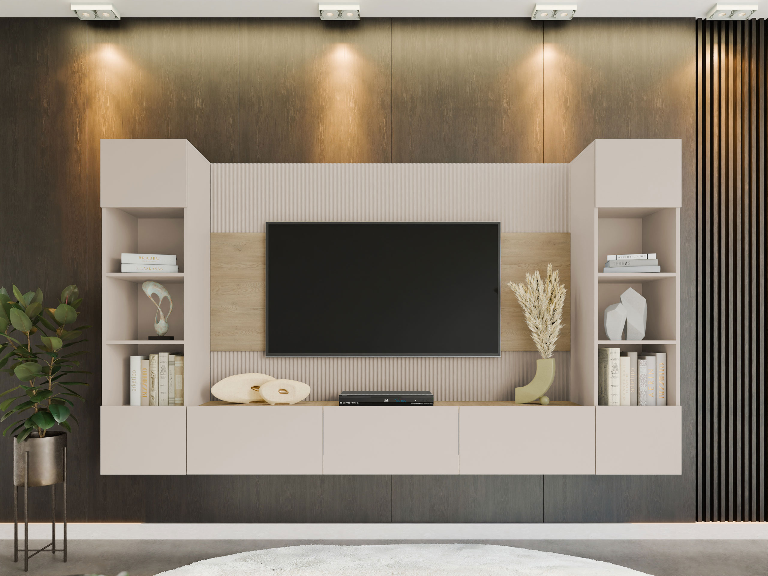 Parete attrezzata Comfivo Salix I (Beige + Rovere cremona)