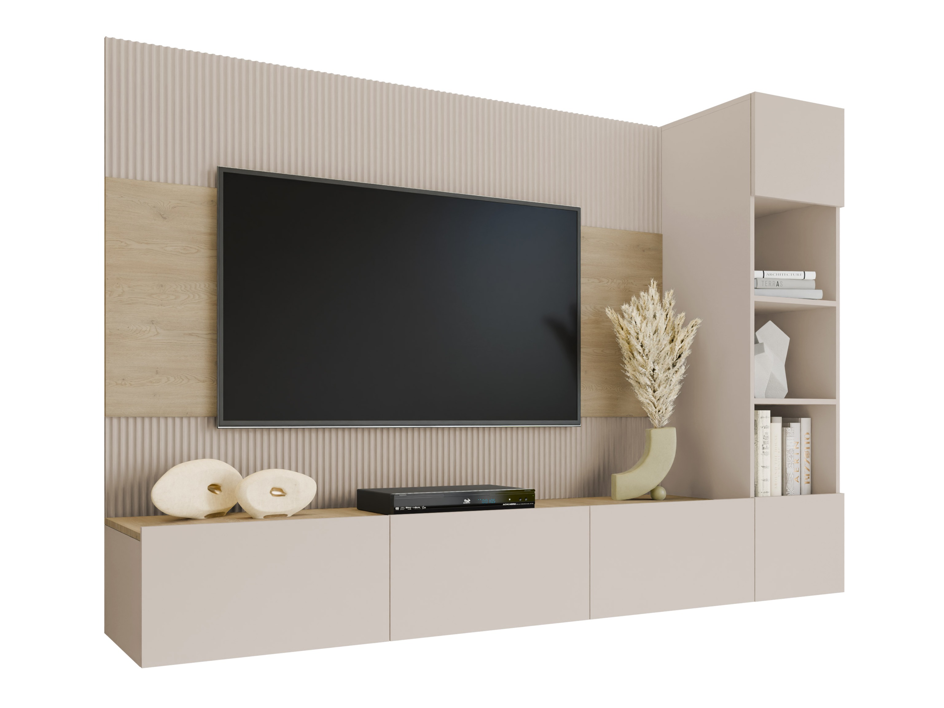 Parete attrezzata Comfivo Salix II (Beige + Quercia)