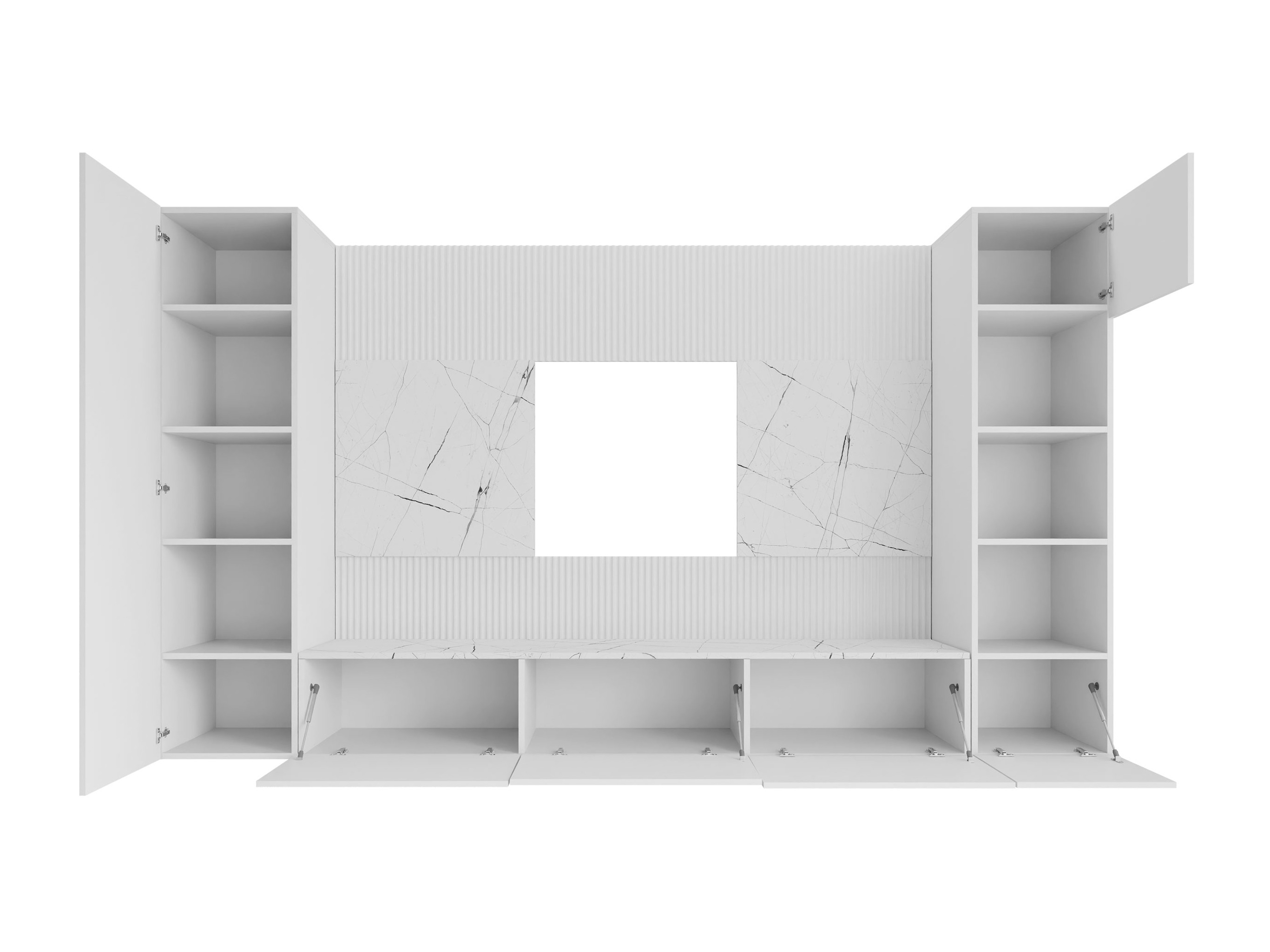 Parete attrezzata Comfivo Salix IV (Nero + Marmo nero)