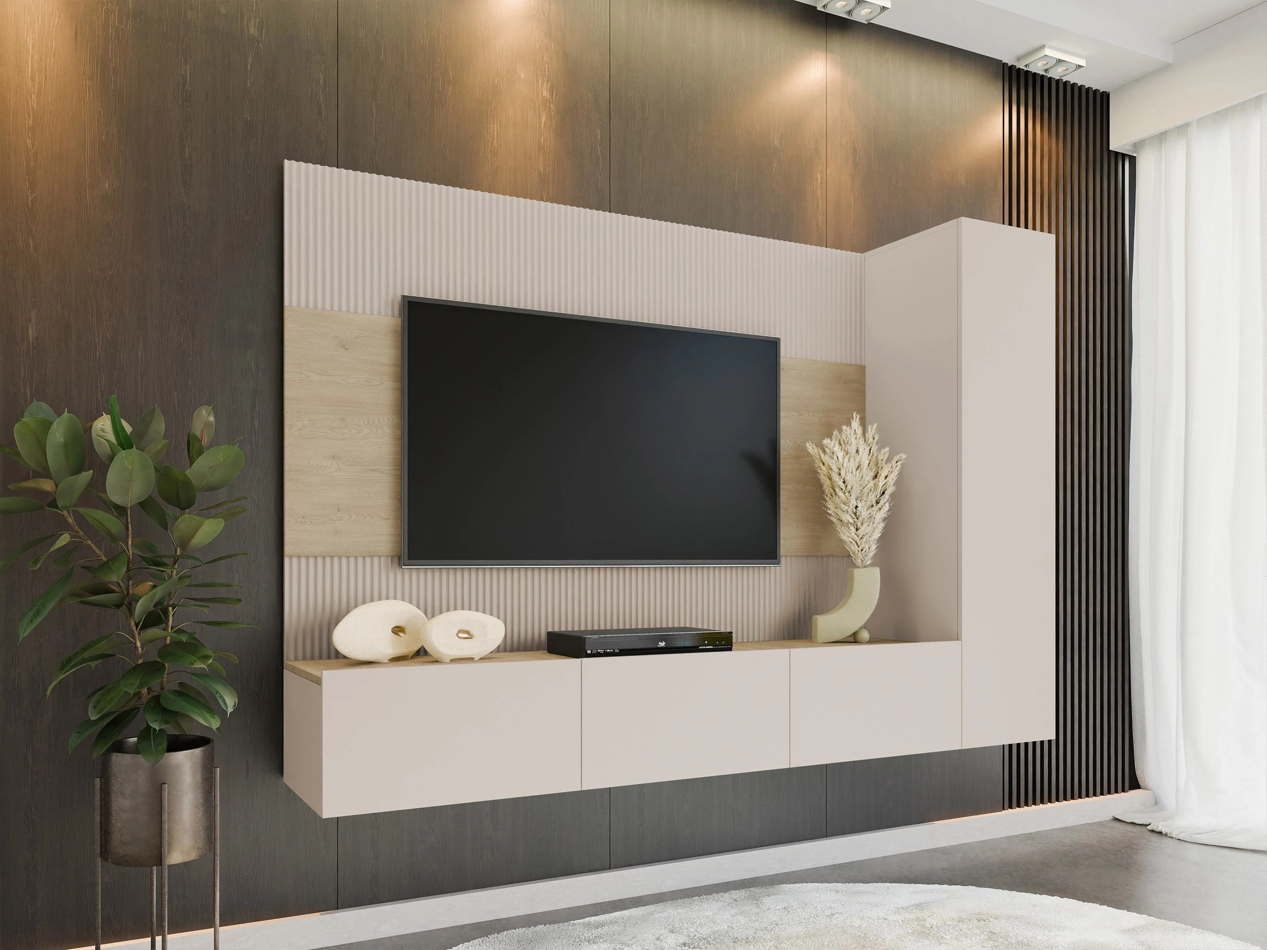 Parete attrezzata Comfivo Salix VI (Beige + Quercia)