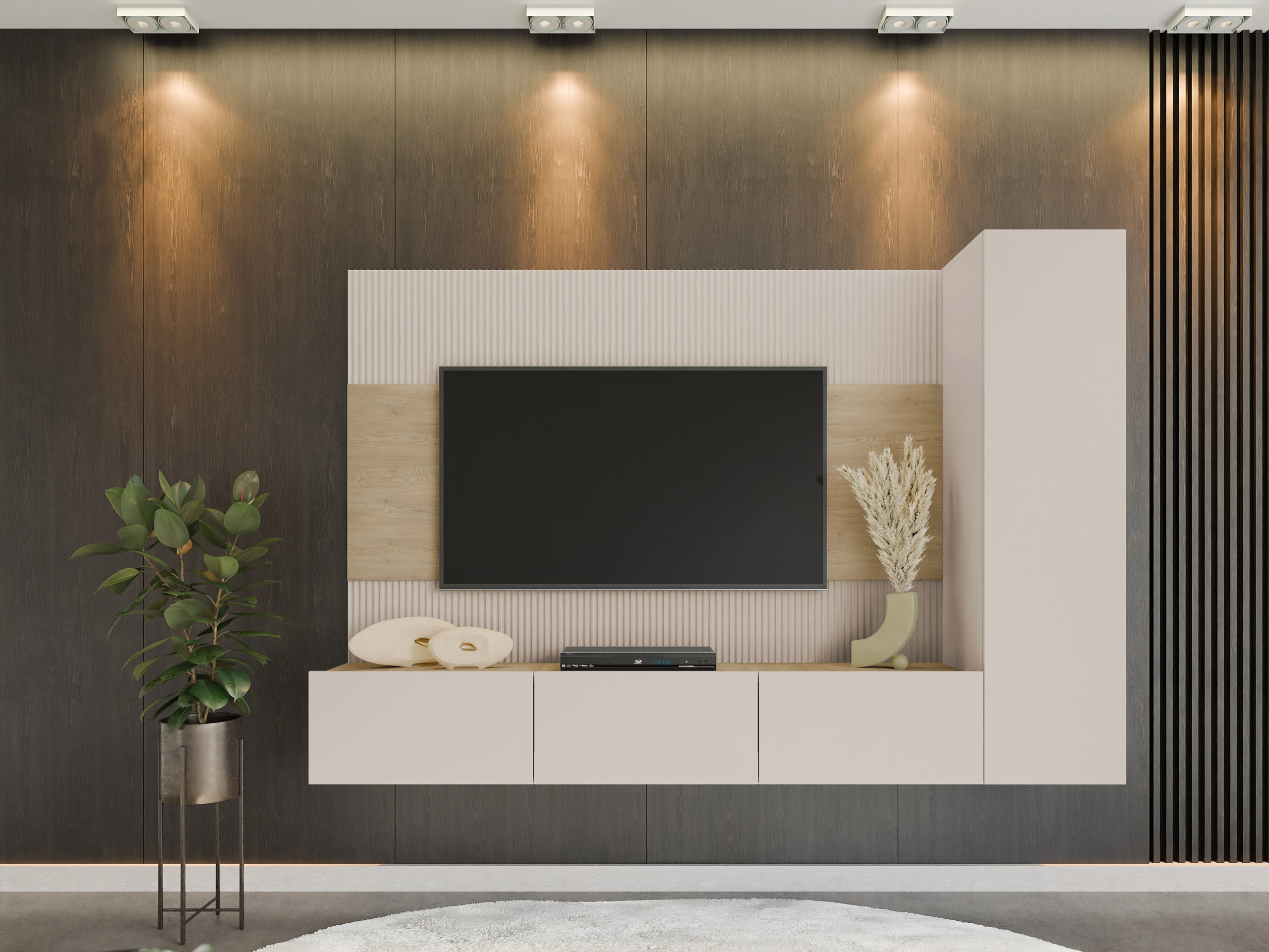Parete attrezzata Comfivo Salix VI (Beige + Rovere cremona)
