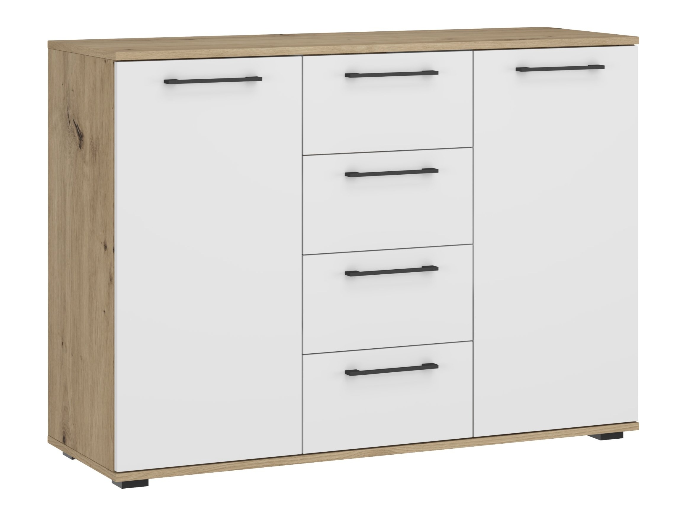 Cassettiera Houston 1977 (Bianco + Rovere Artisan)