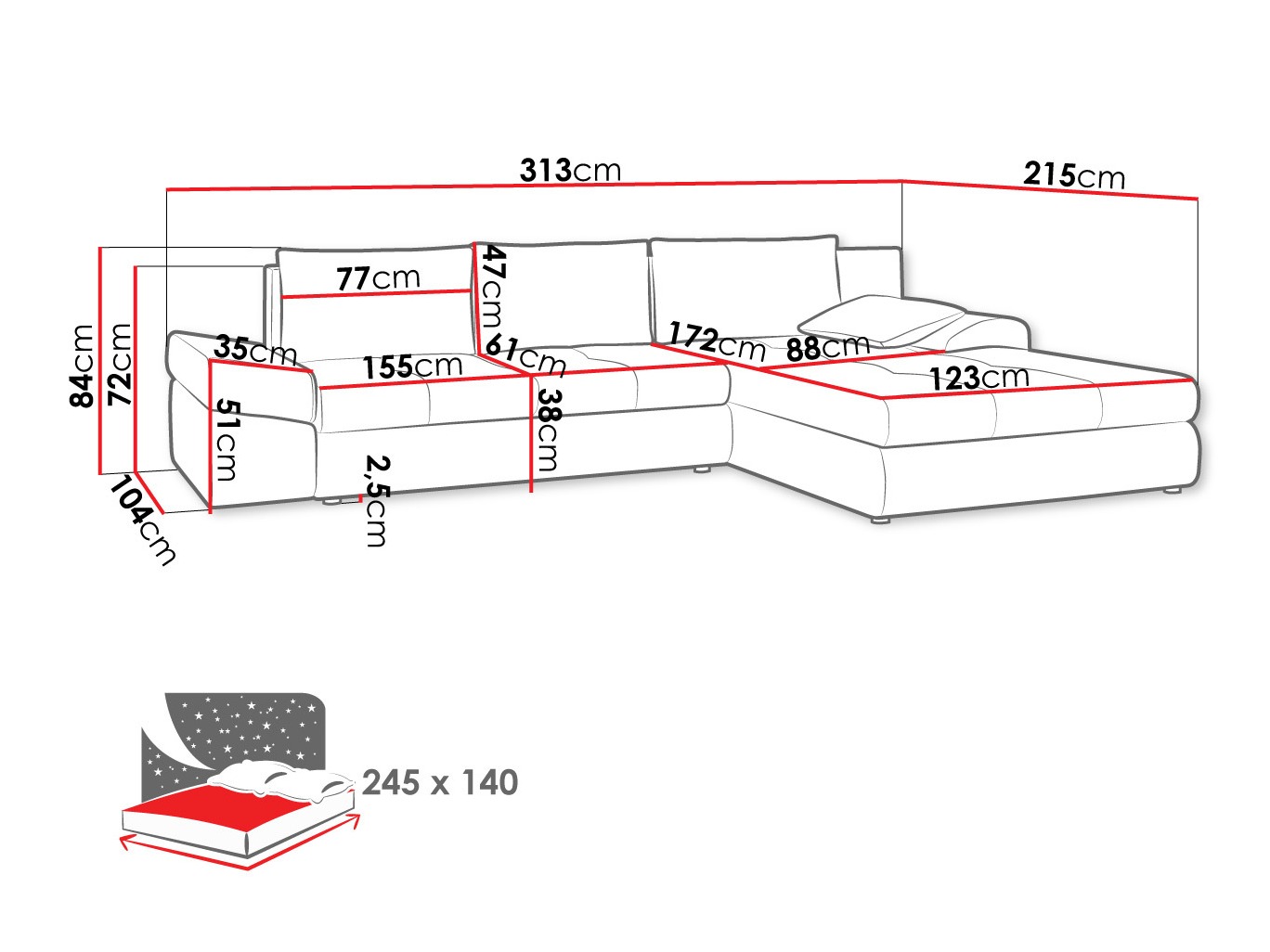 Divano angolare Memoria (Inari 95)