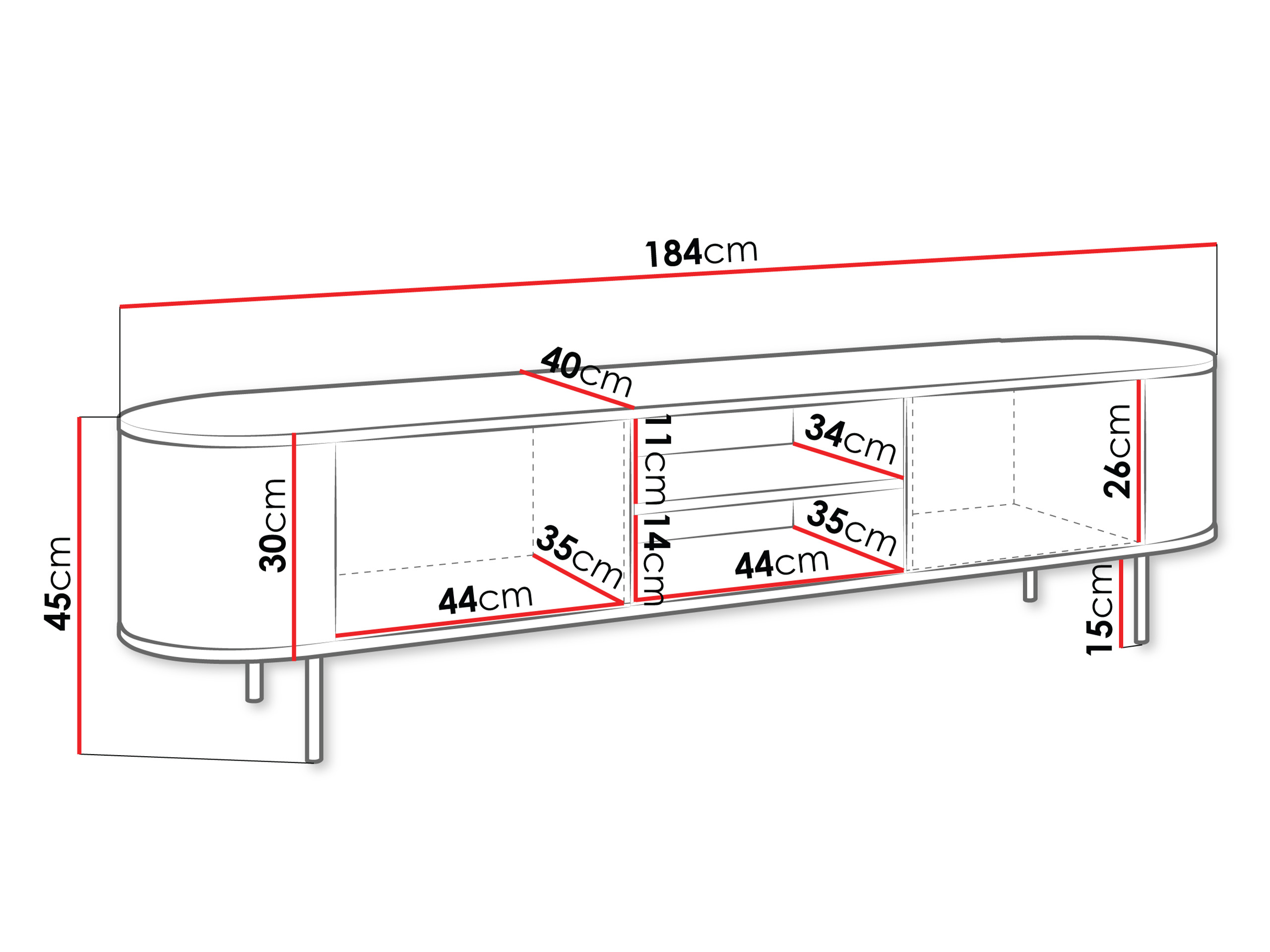 Mobile porta TV Comfivo Livtena I (Marmo bianco + D'oro)