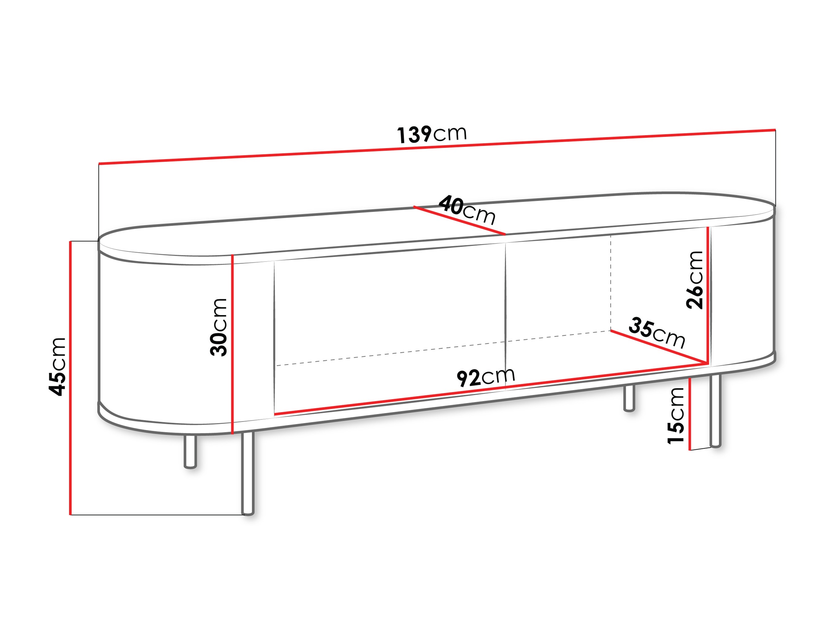 Mobile porta TV Comfivo Livtena (Marmo bianco + D'oro)