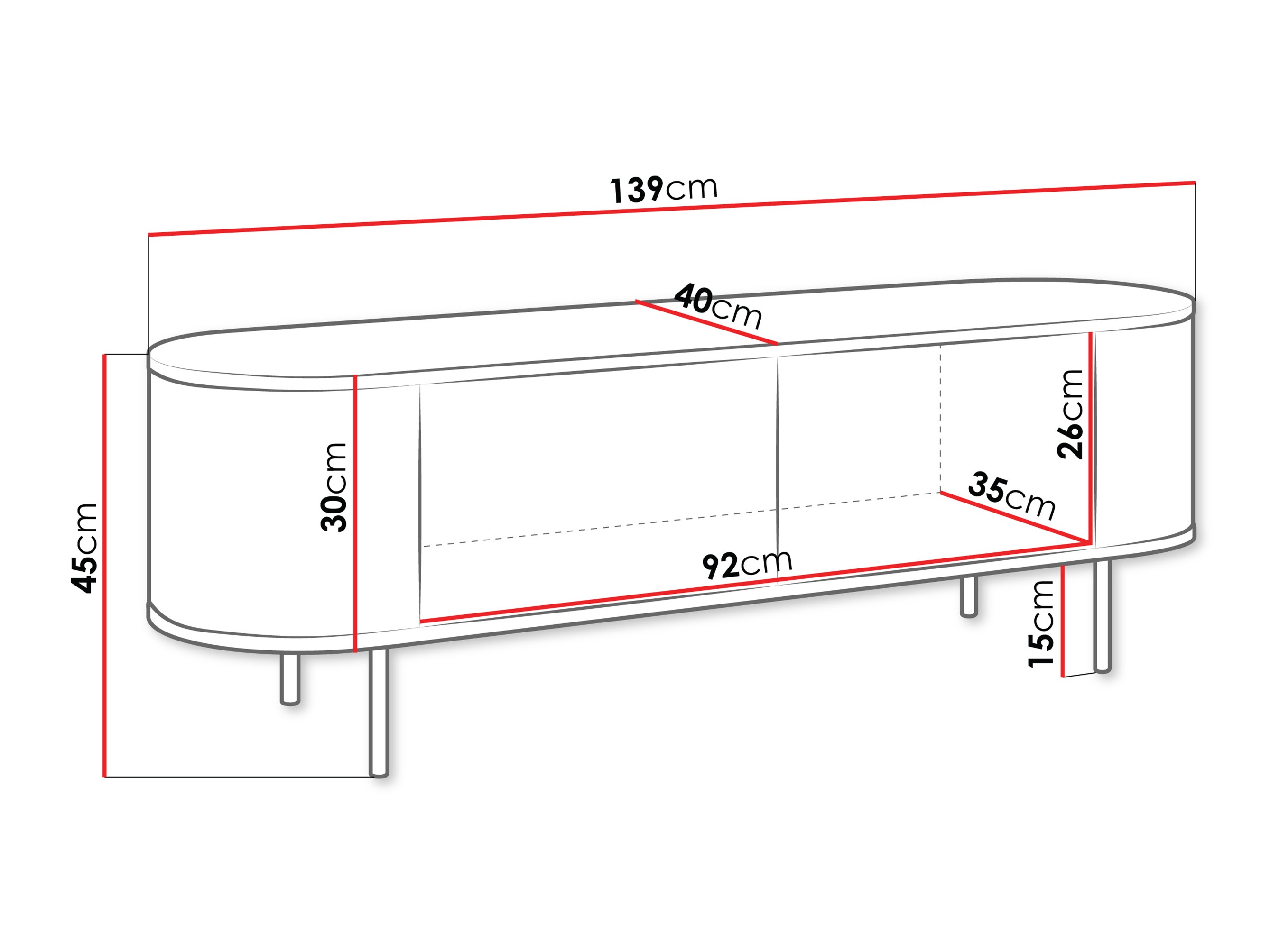 Mobile porta TV Comfivo Livtena (Marmo nero + Nero)