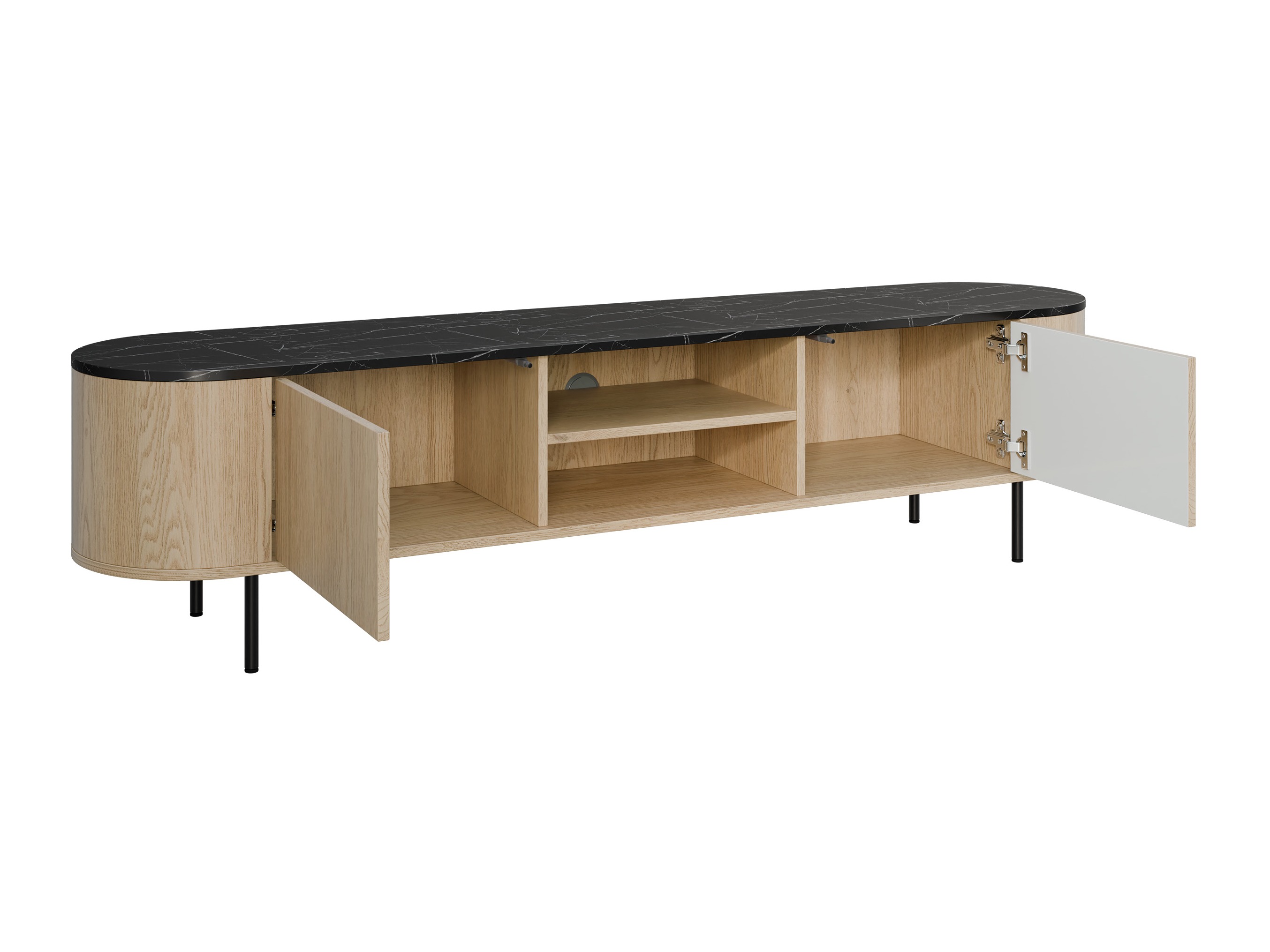 Parete attrezzata Comfivo Livtena (Marmo nero + Nero)