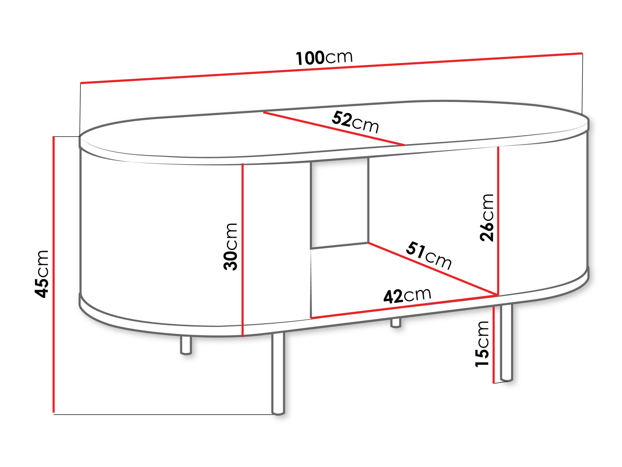 Tavolino da caffè Comfivo Livtena (Marmo nero + Nero)