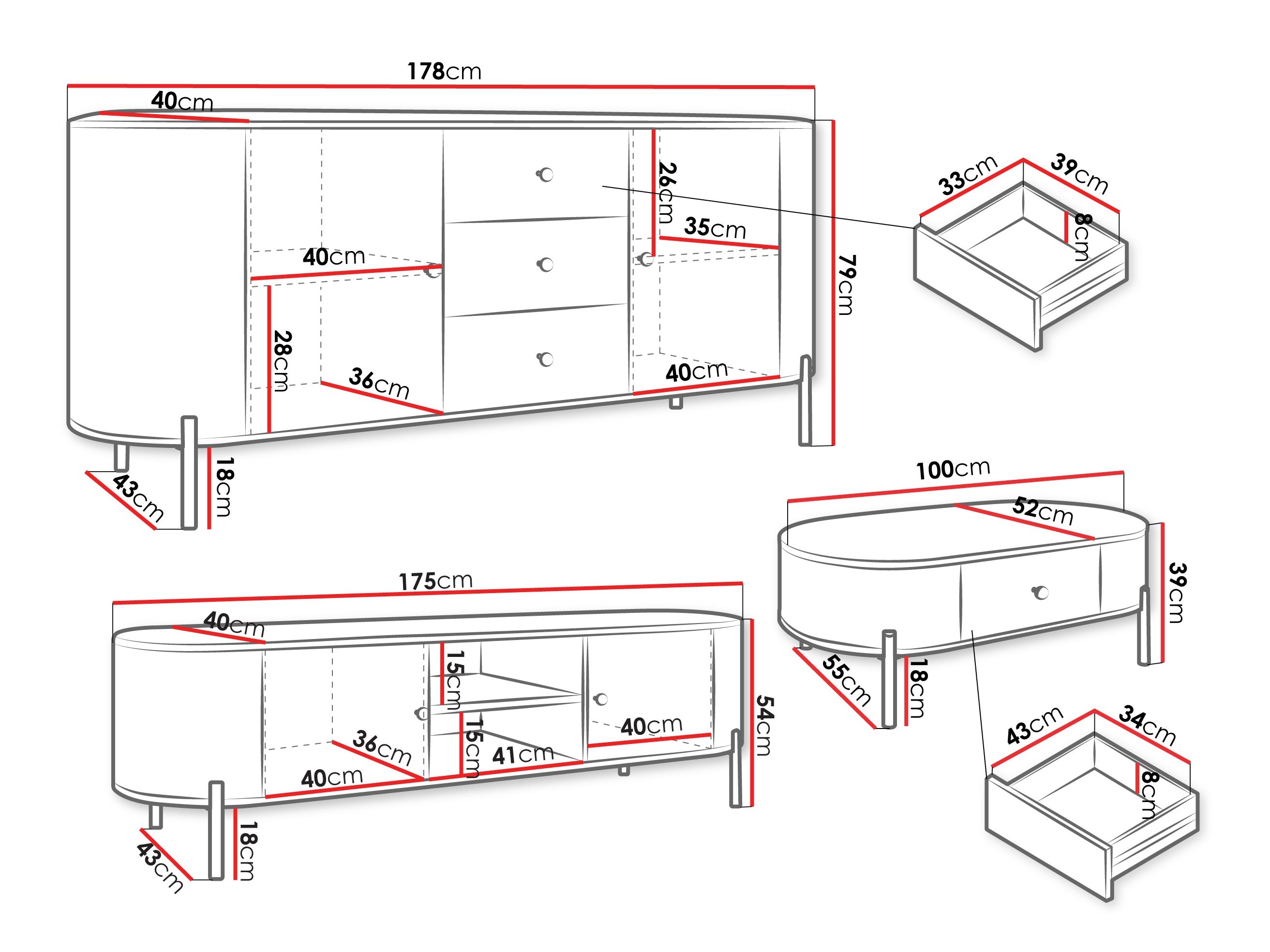 Parete attrezzata Comfivo Mirsoni I