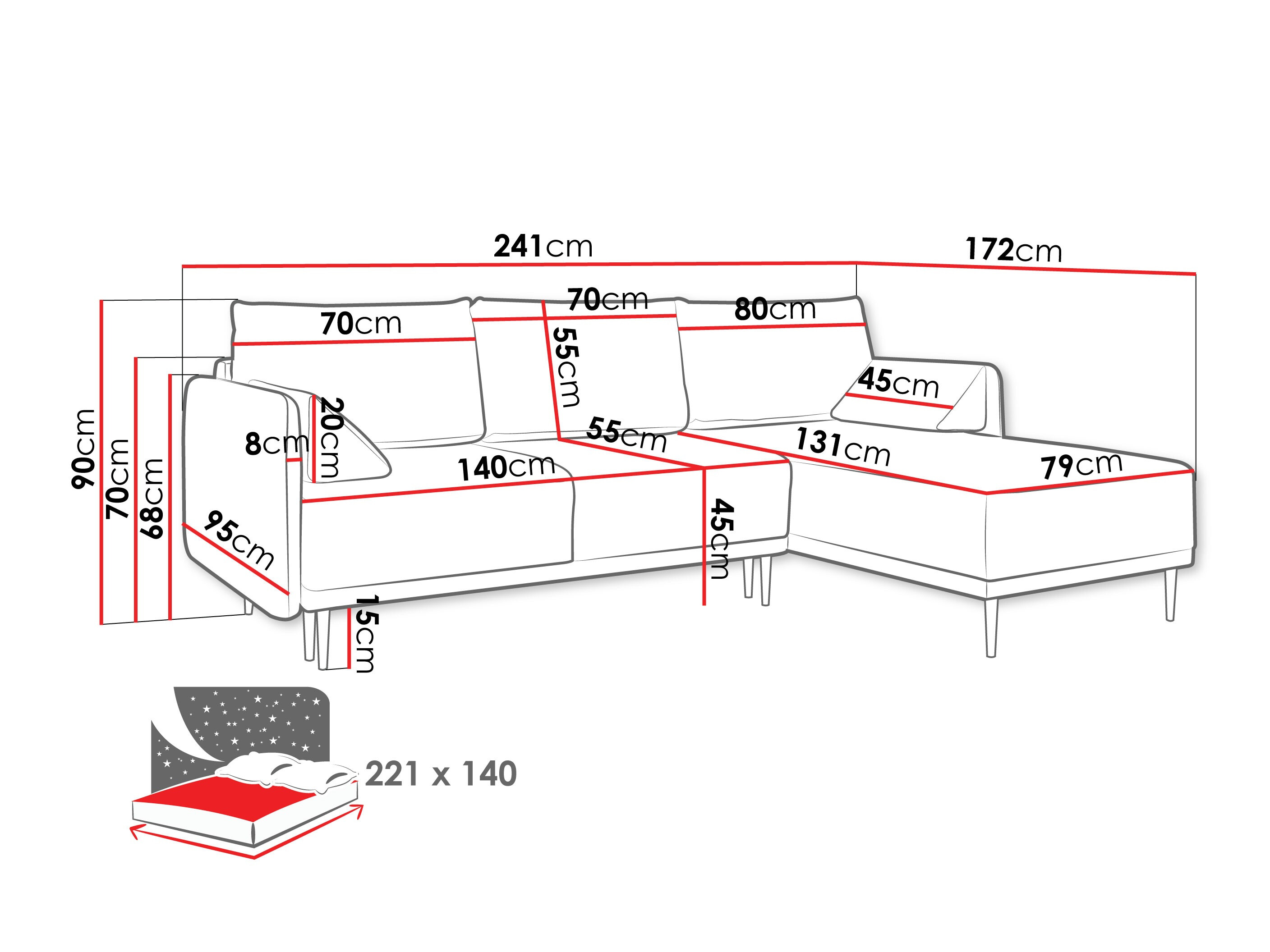 Divano angolare ComfiDream Clarora (Sicuro 10)