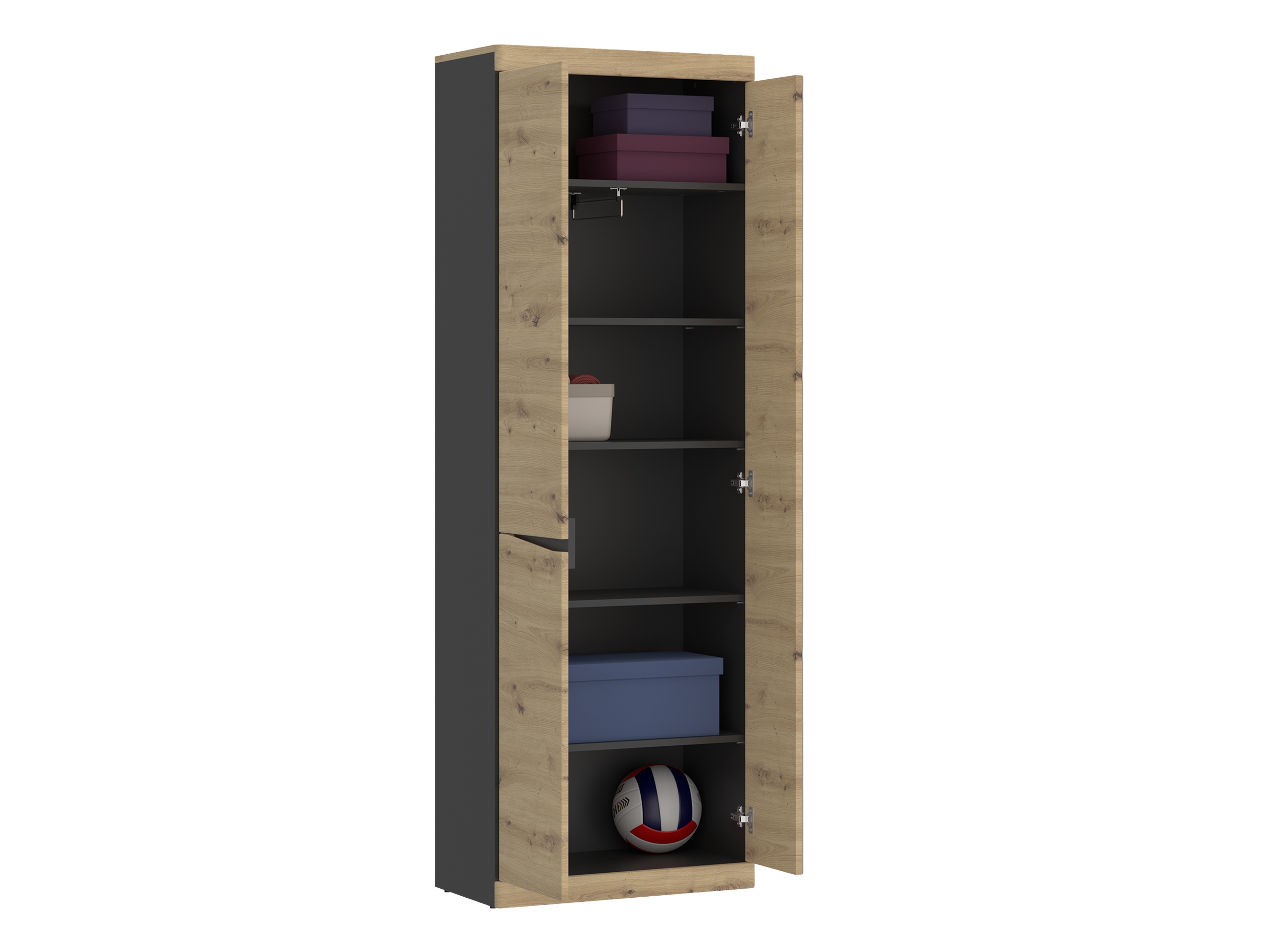 Armadio Venlori 118 (Rovere Artisan + Antracite)