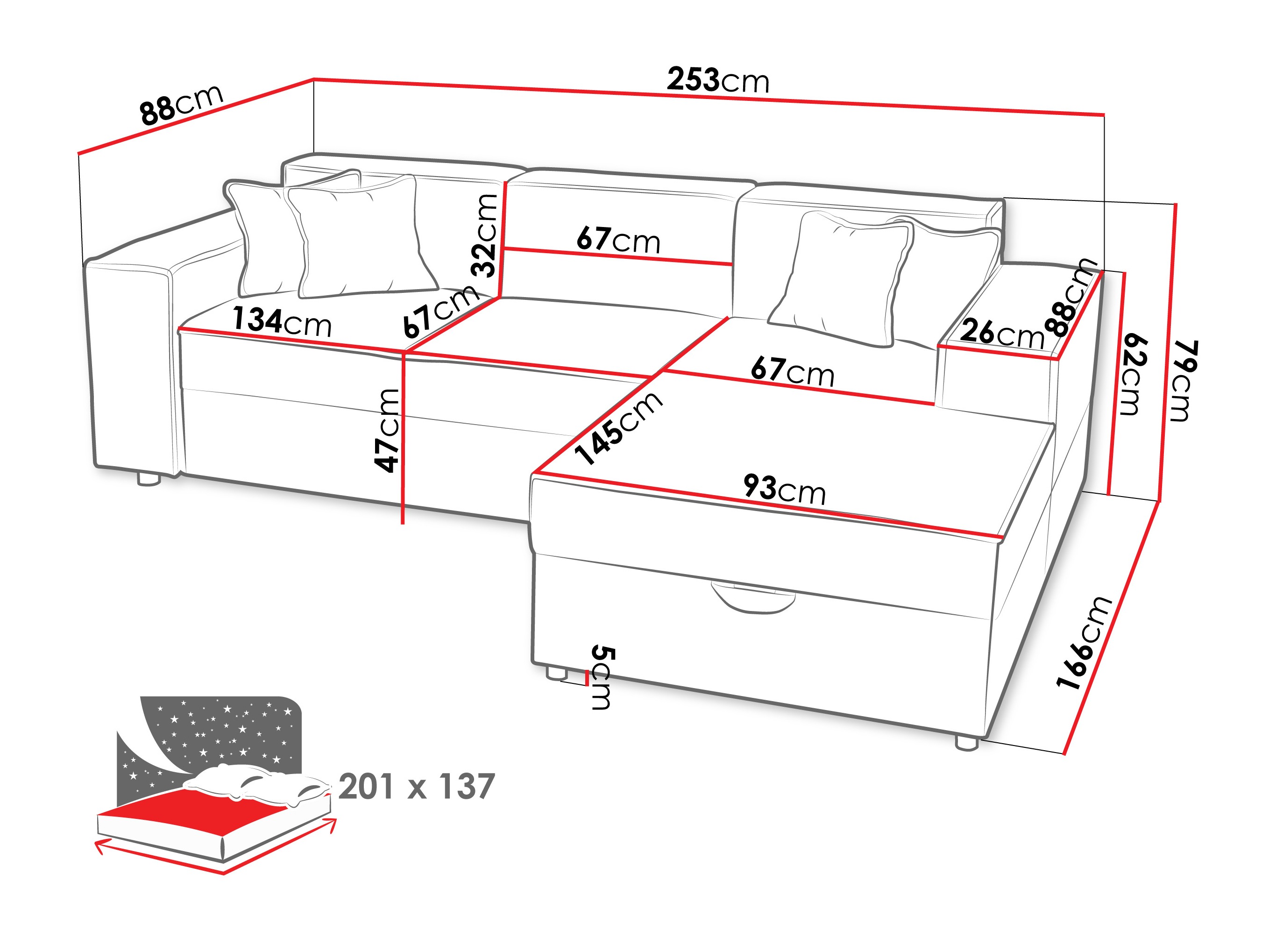 Divano angolare Clovis 116 (Coral 75)