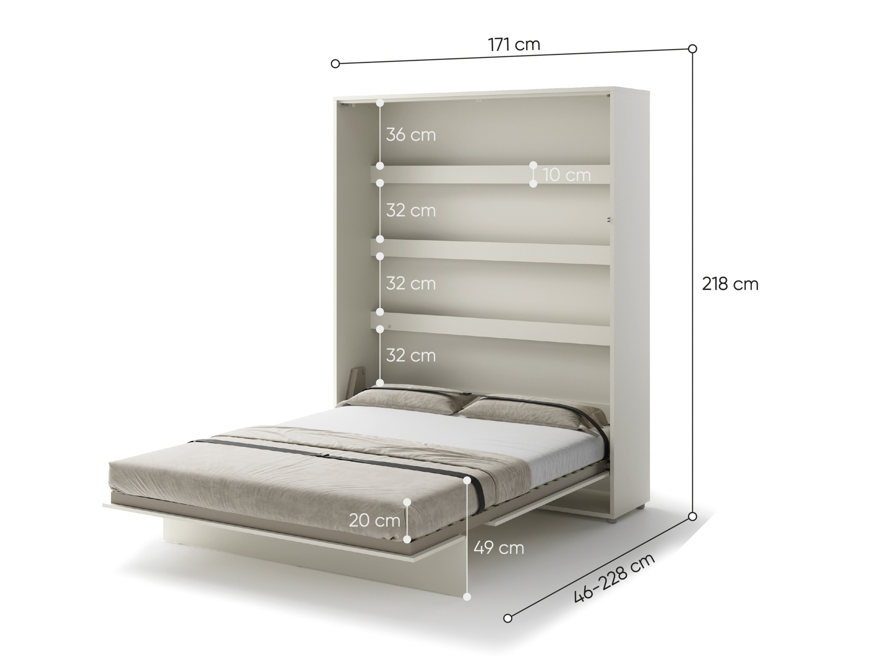 Letto a scomparsa Concept Pro Lenart Levfere 102 (Cachemire)