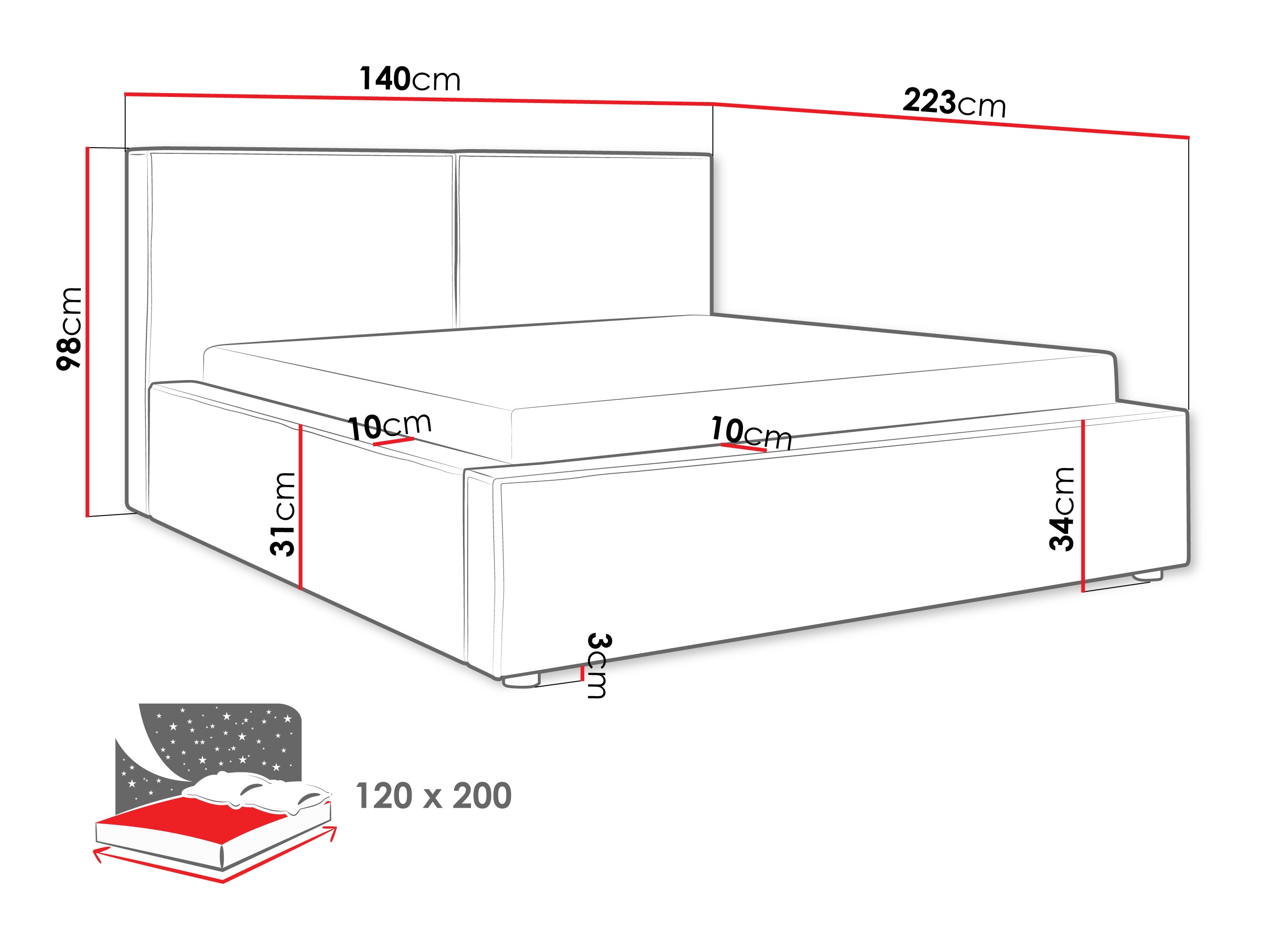 Letto TrendyNest Pelagia (Coral 15)
