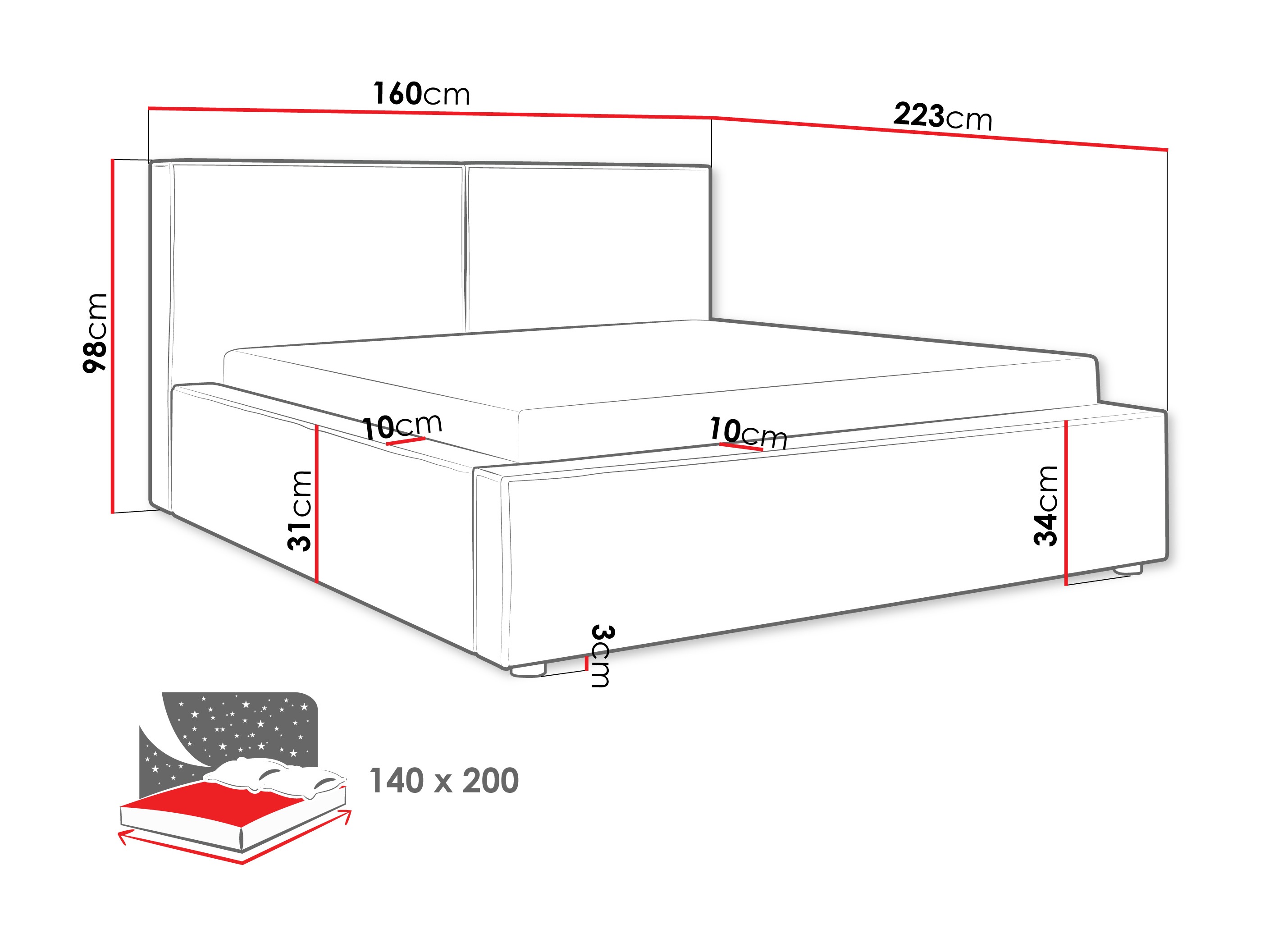 Letto TrendyNest Pelagia (Coral 15)