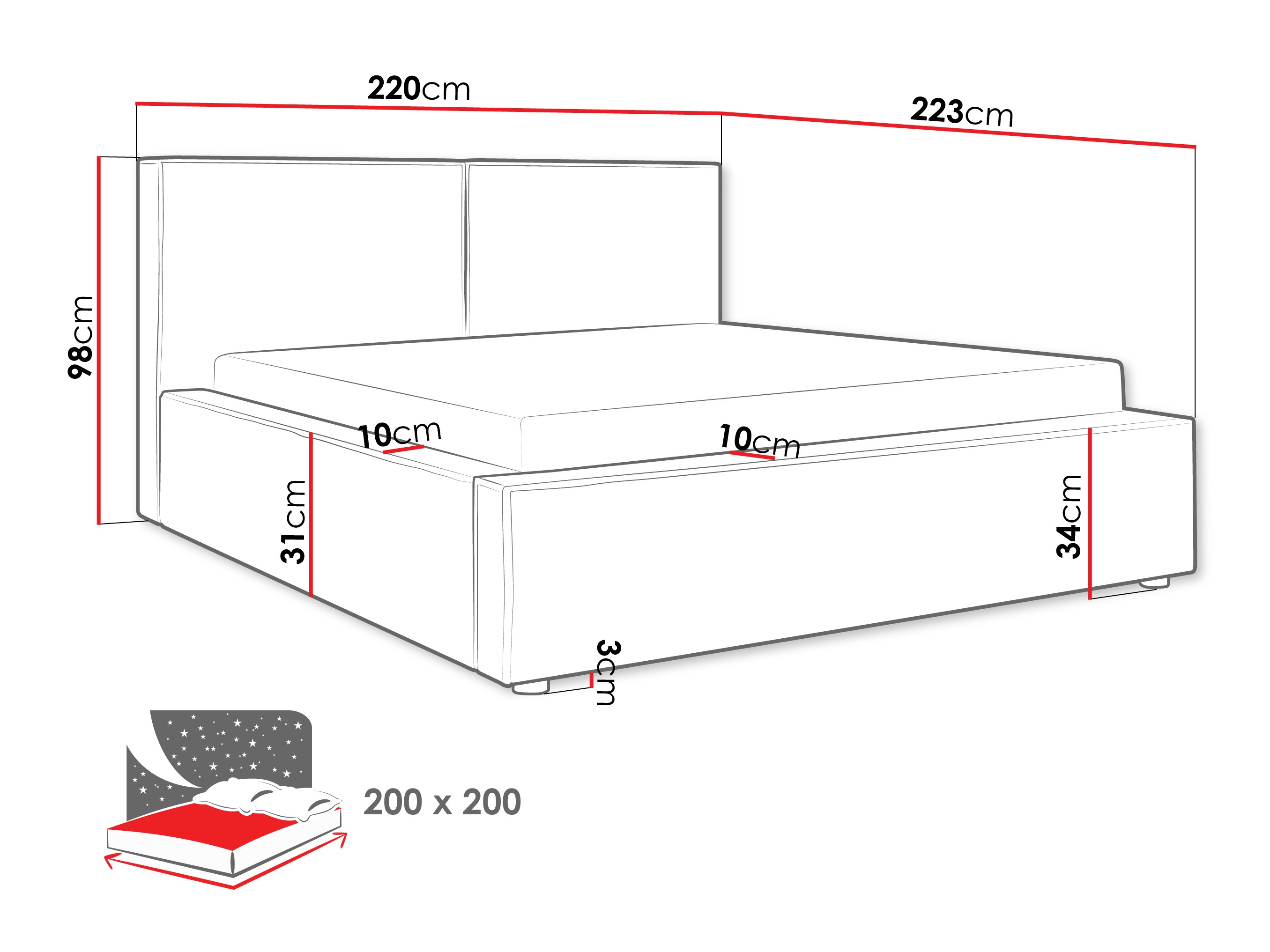 Letto TrendyNest Pelagia (Coral 15)