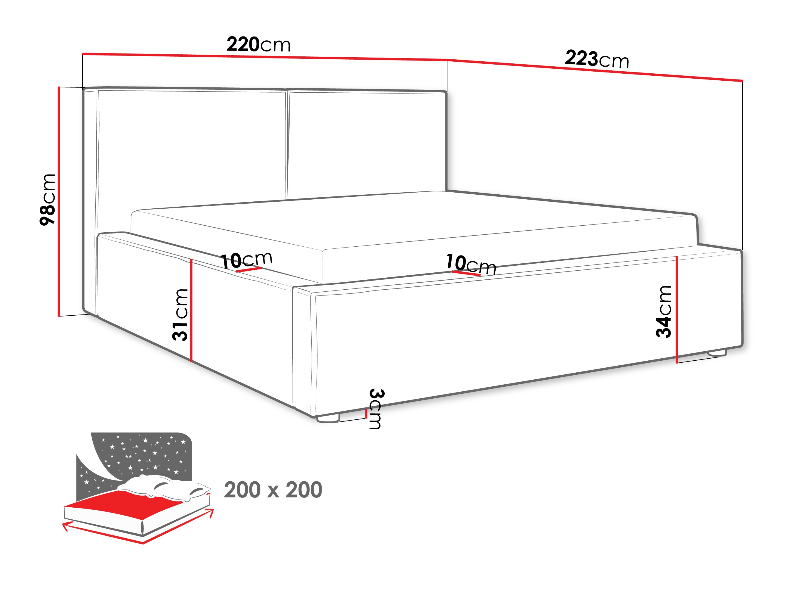 Letto TrendyNest Pelagia (Coral 45)