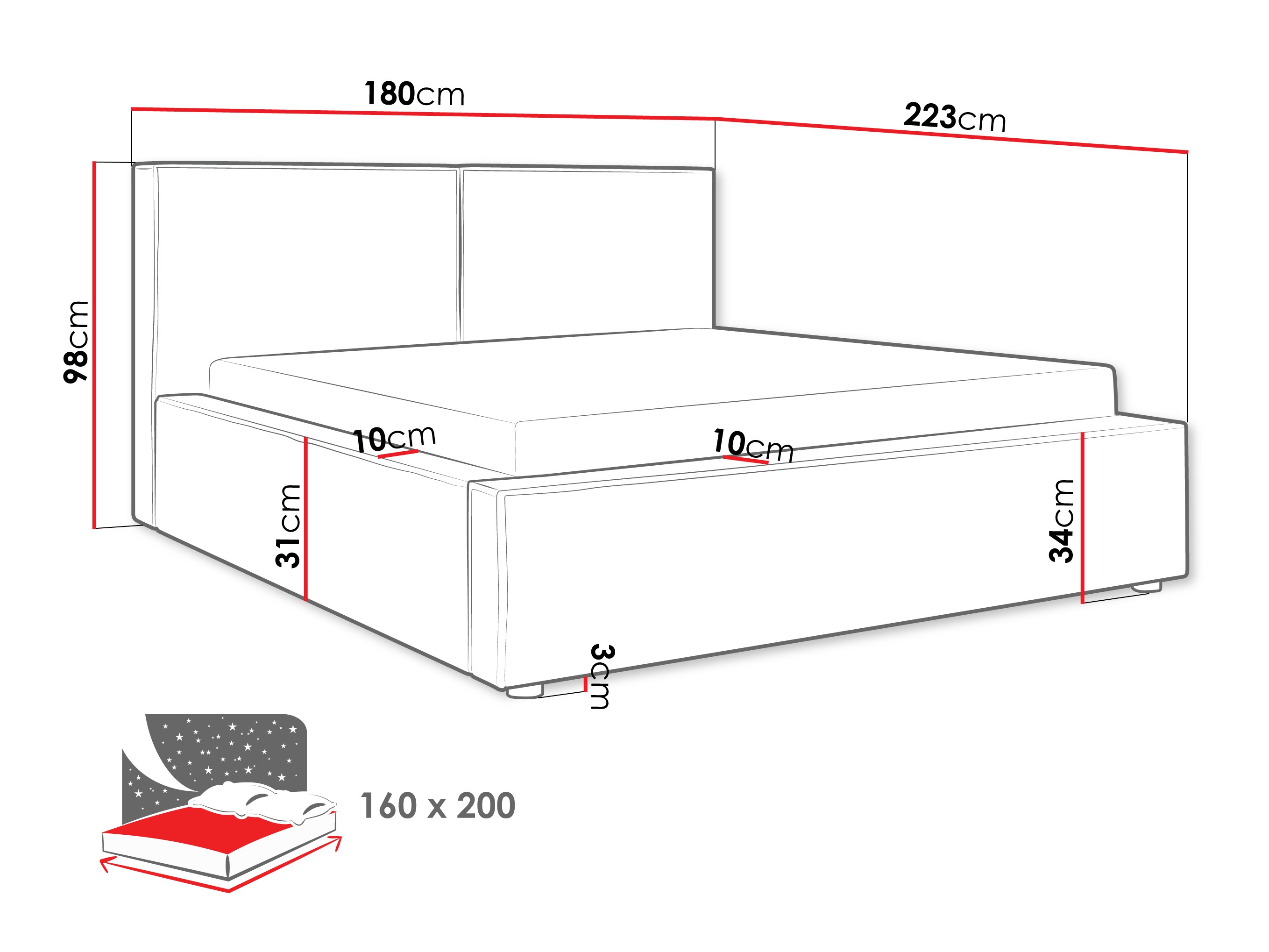 Letto TrendyNest Pelagia (Coral 50)