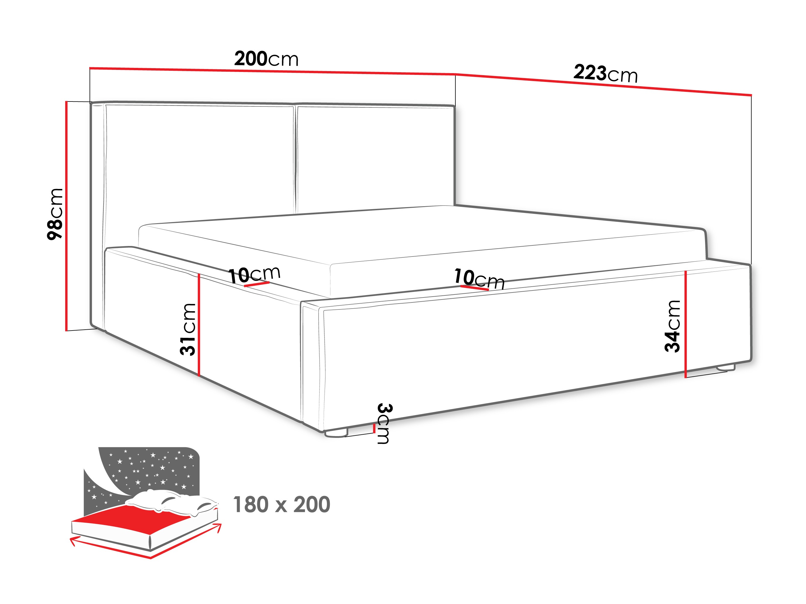 Letto TrendyNest Pelagia (Coral 50)