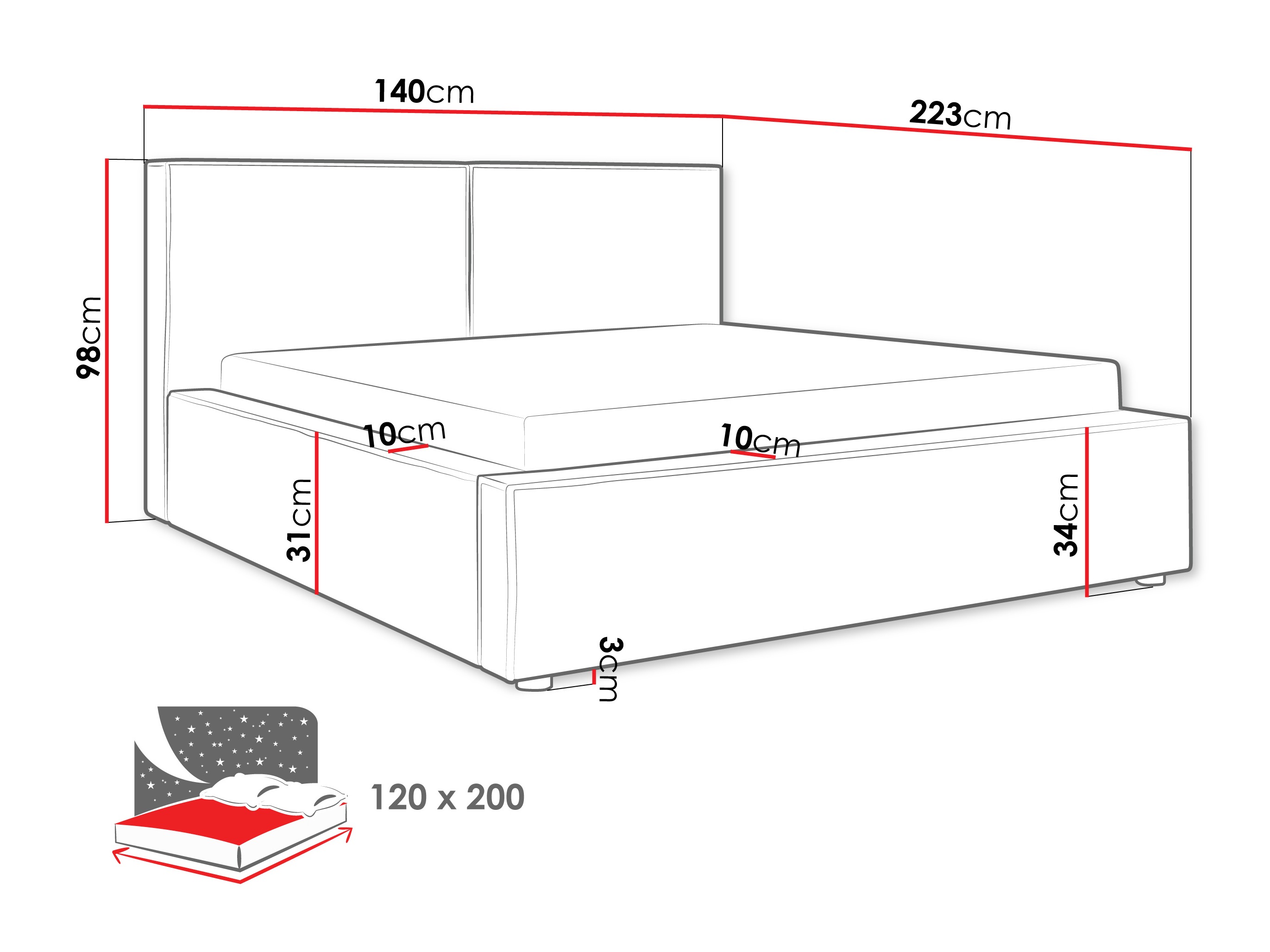 Letto TrendyNest Pelagia (Coral 55)