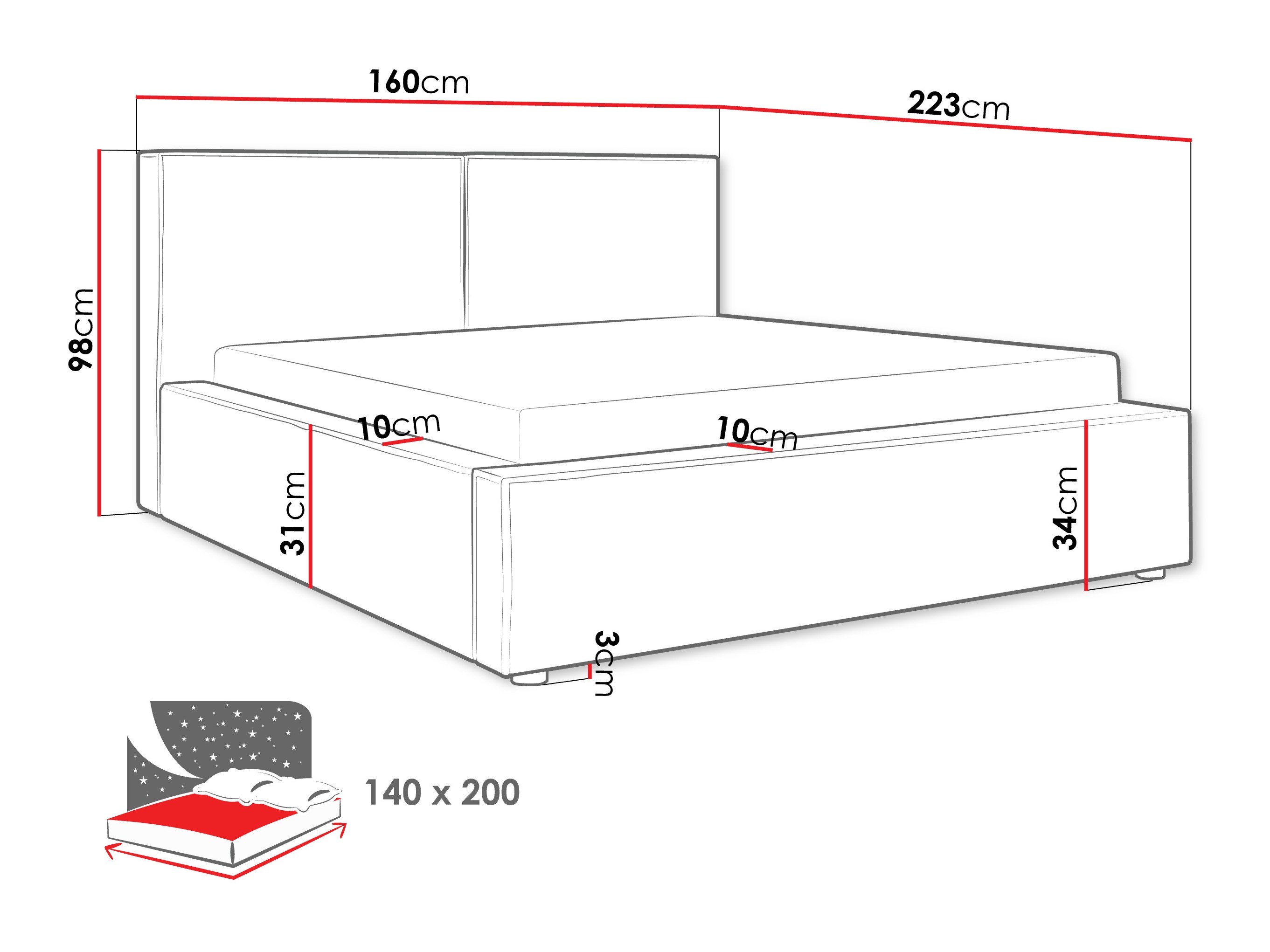 Letto TrendyNest Pelagia (Coral 55)