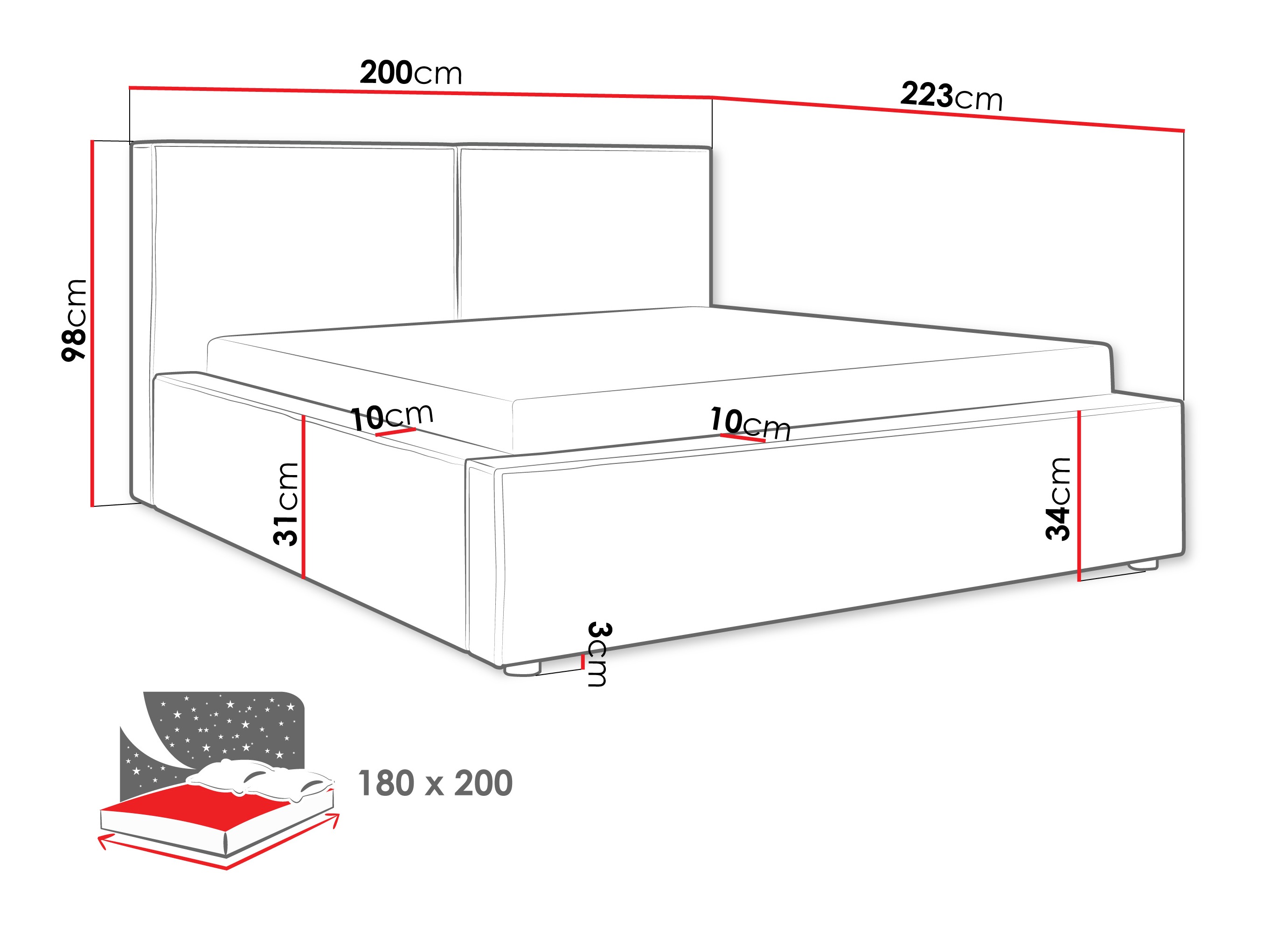Letto TrendyNest Pelagia (Coral 55)