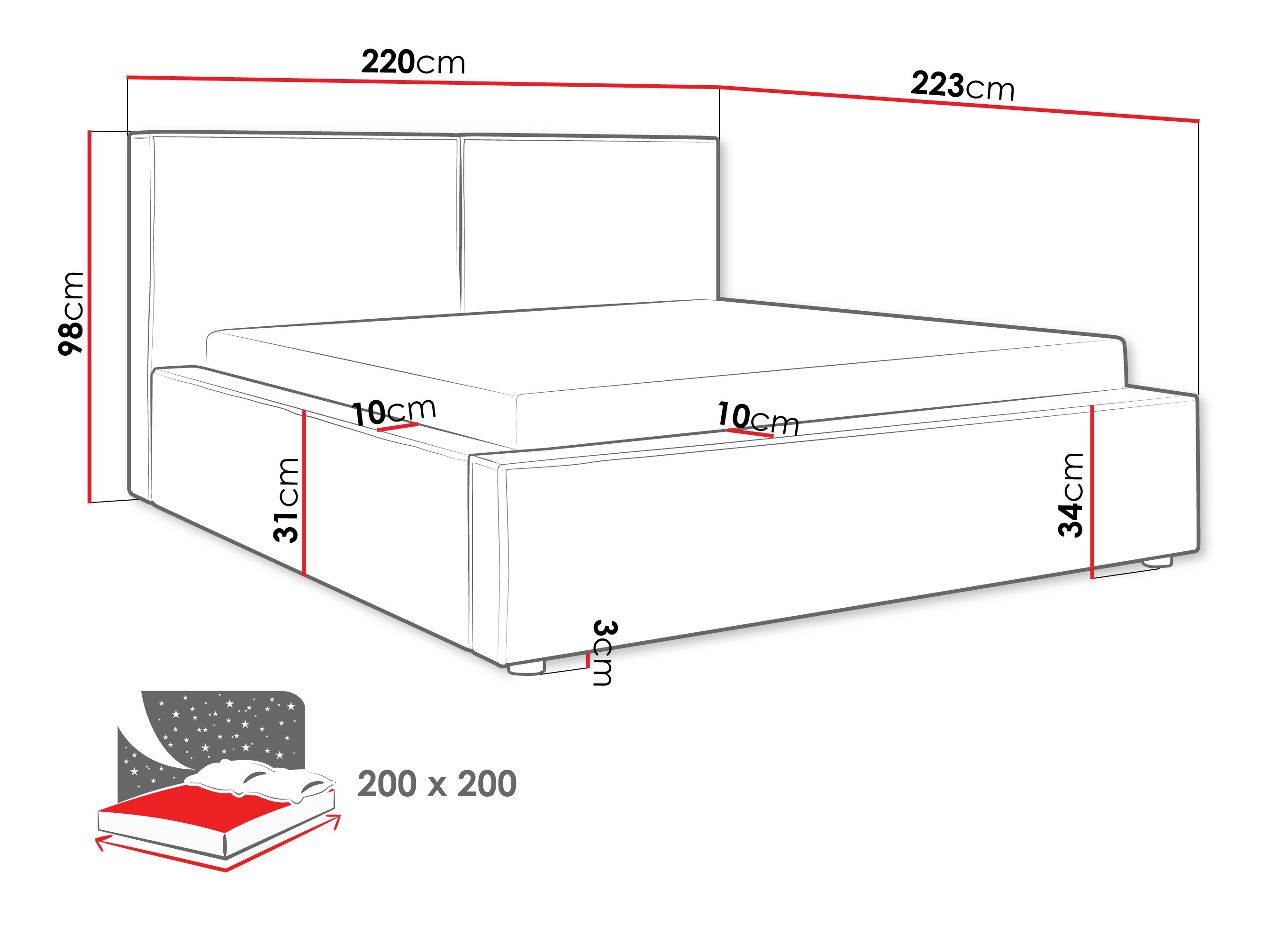Letto TrendyNest Pelagia (Coral 55)
