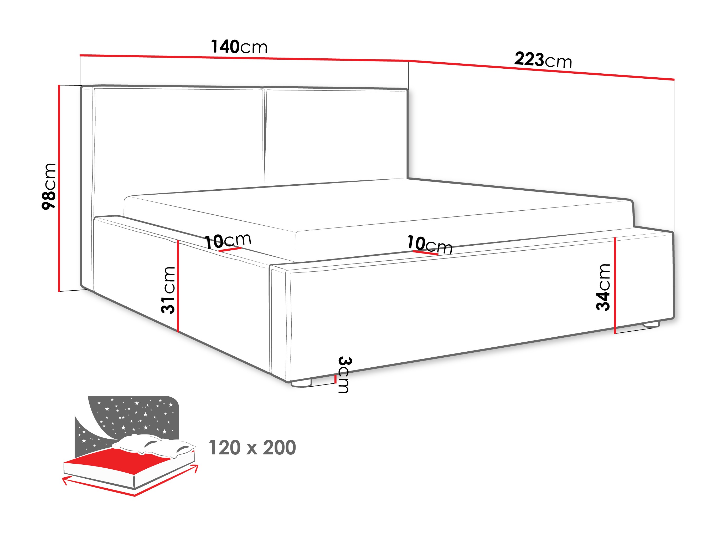 Letto TrendyNest Pelagia (Coral 65)