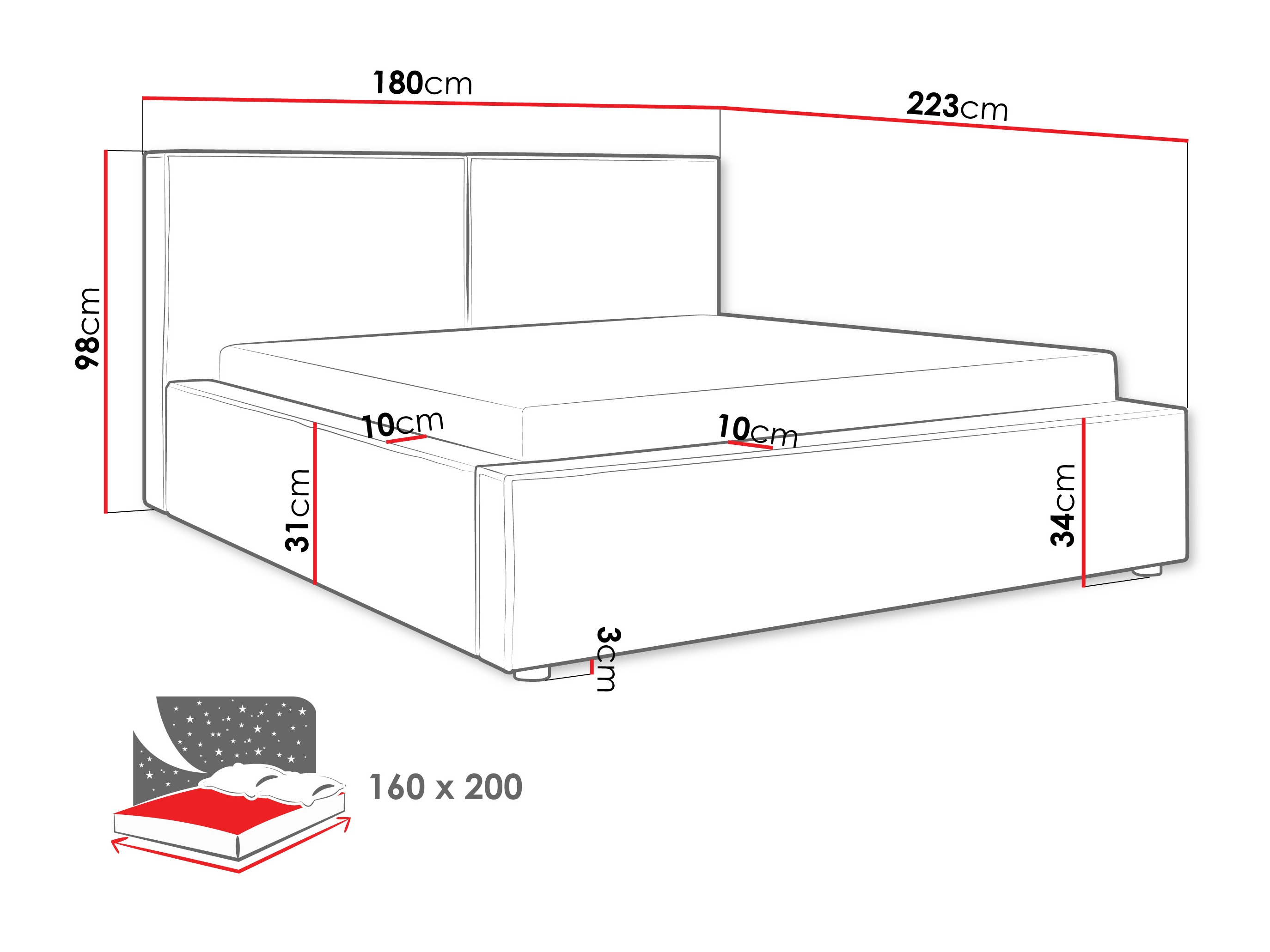Letto TrendyNest Pelagia (Coral 65)