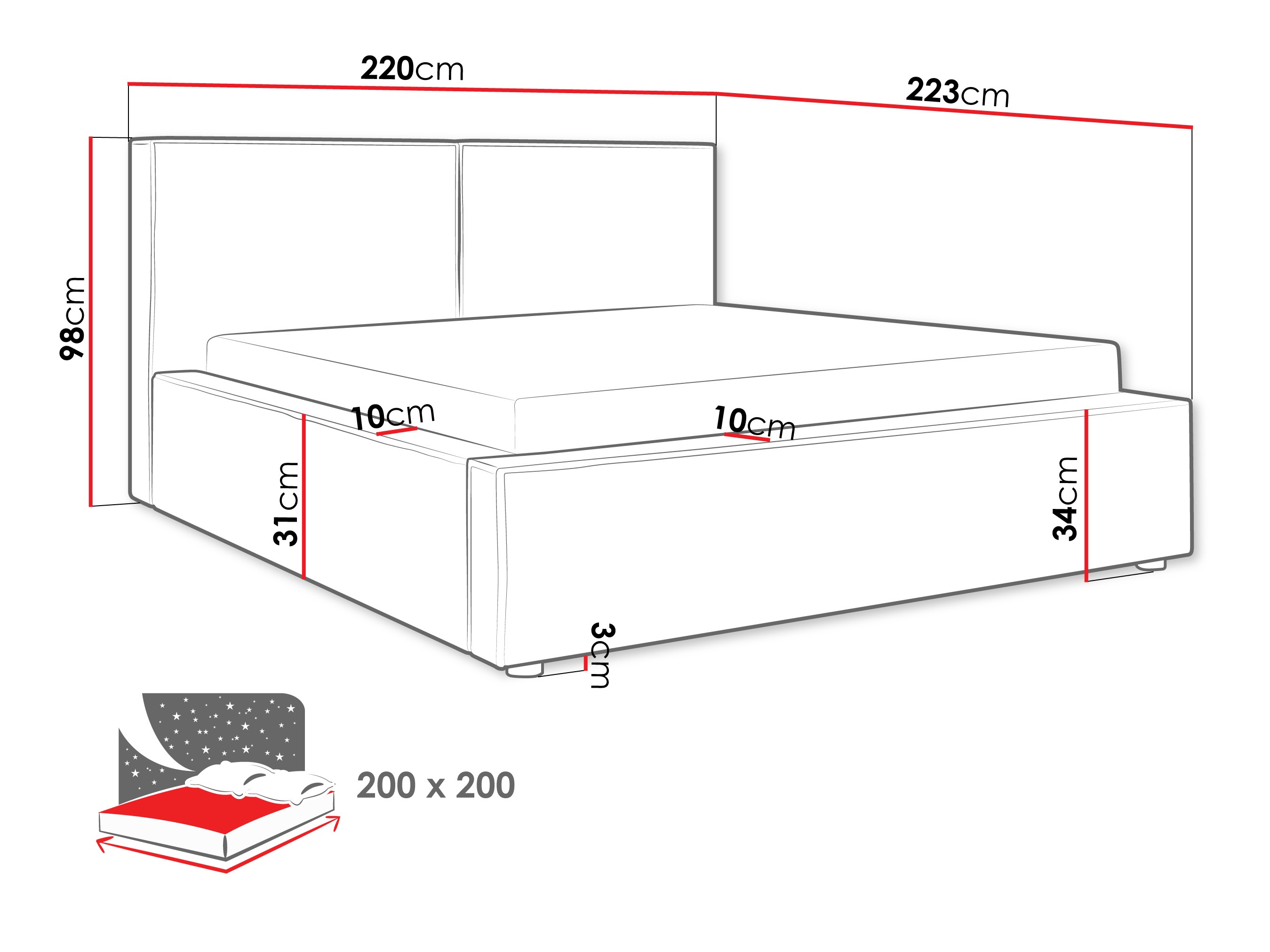 Letto TrendyNest Pelagia (Coral 75)