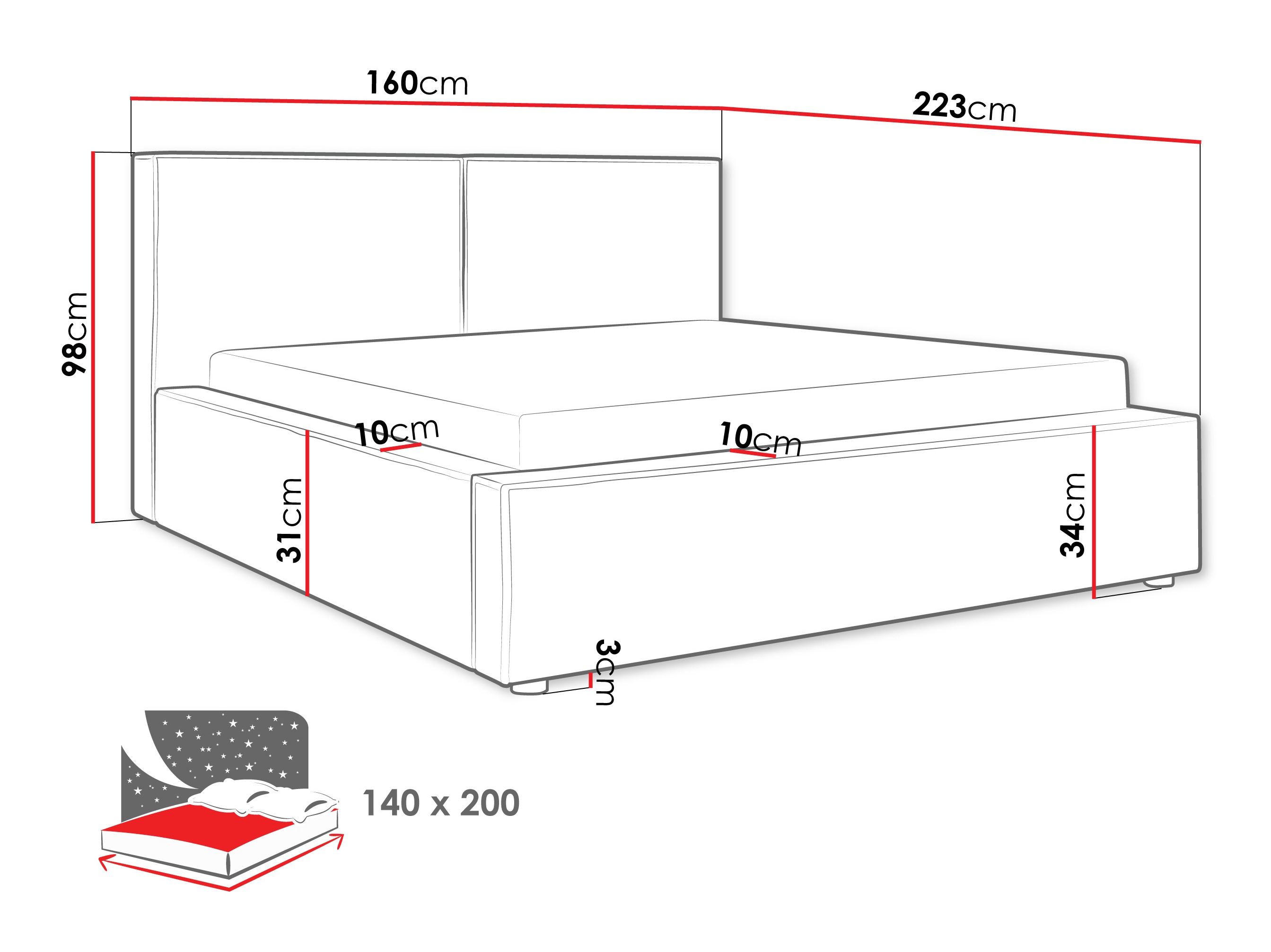 Letto TrendyNest Pelagia (Coral 80)