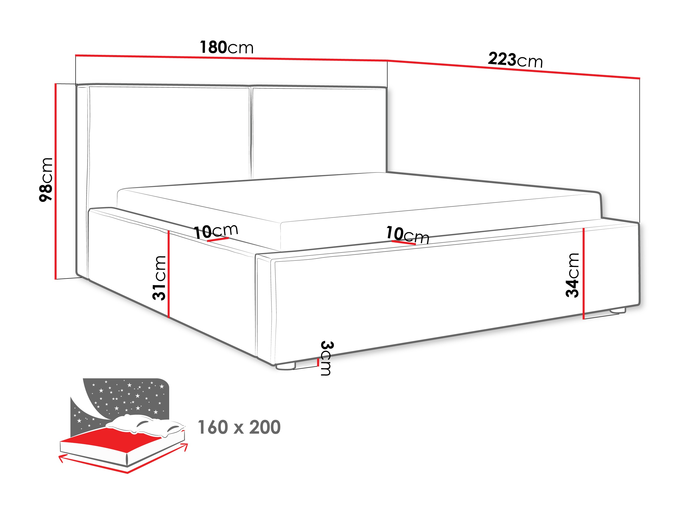Letto TrendyNest Pelagia (Coral 80)