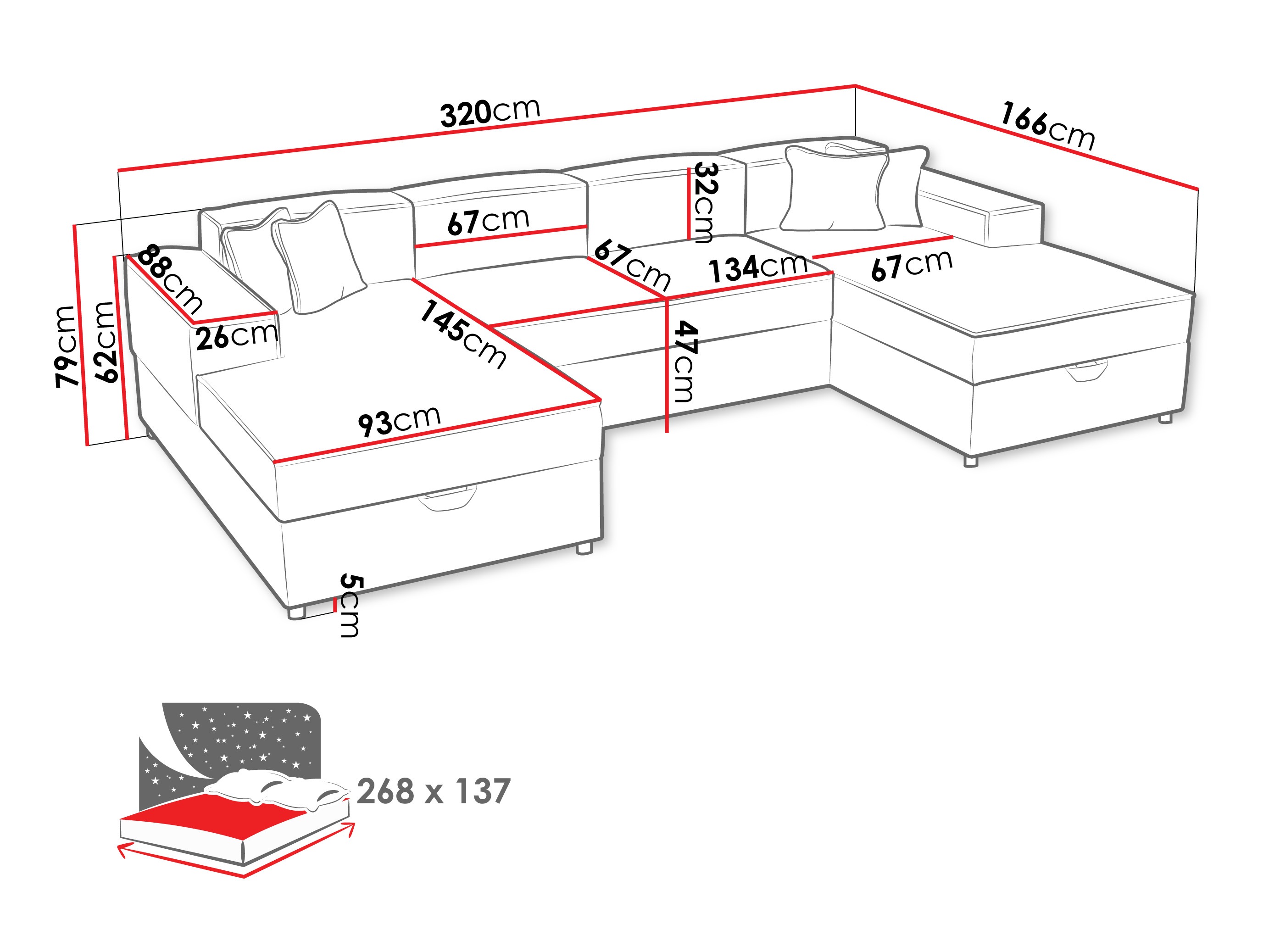 Divano angolare Clovis 115 (Coral 75)