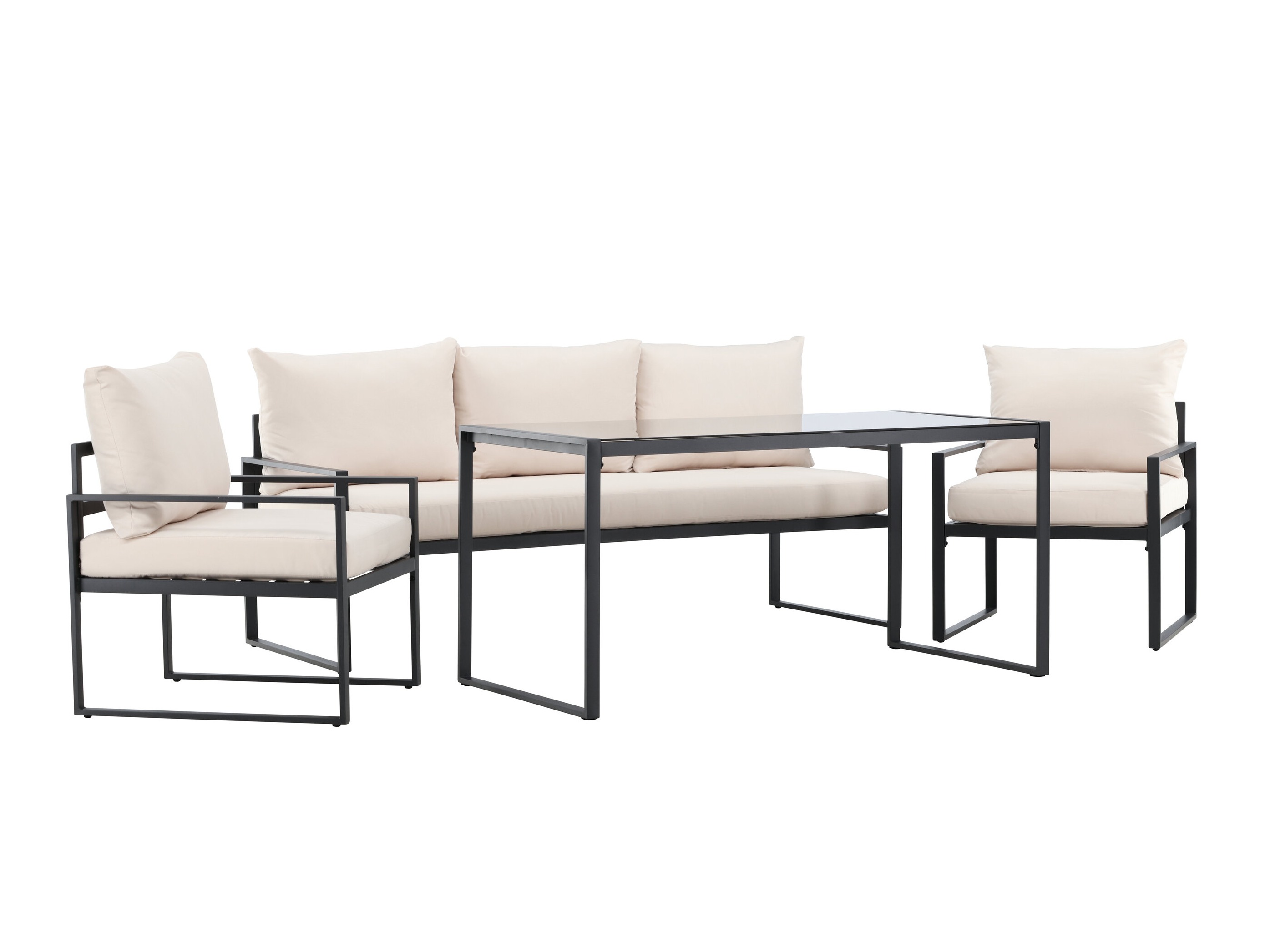 Mobili da giardino Dallas 4733 (Nero + Beige)