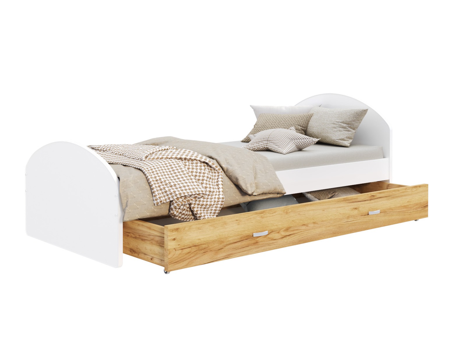 Letto Aurora 177 (Bianco + Craft quercia)