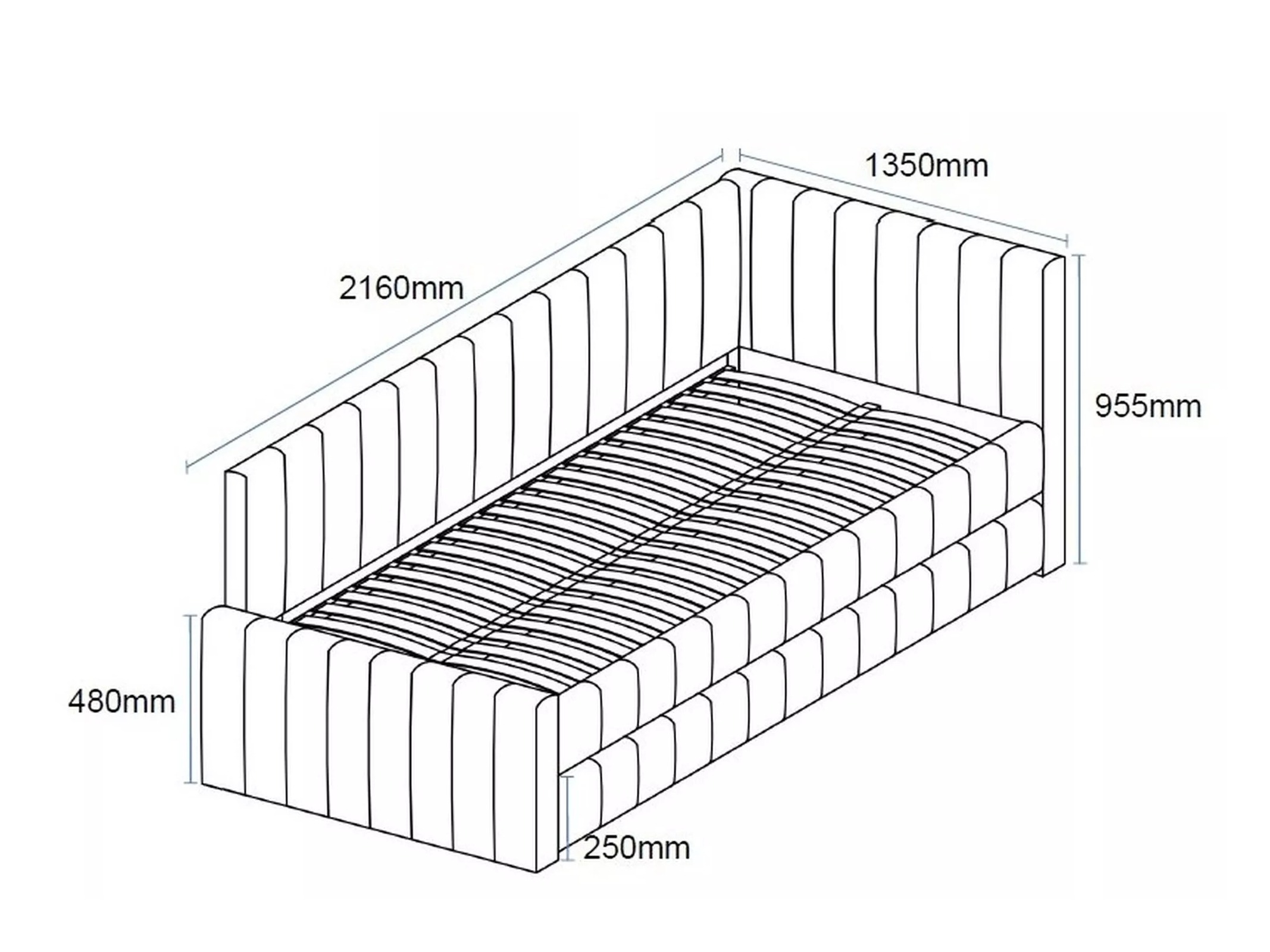 Letto Detroit 855 (Grigio)