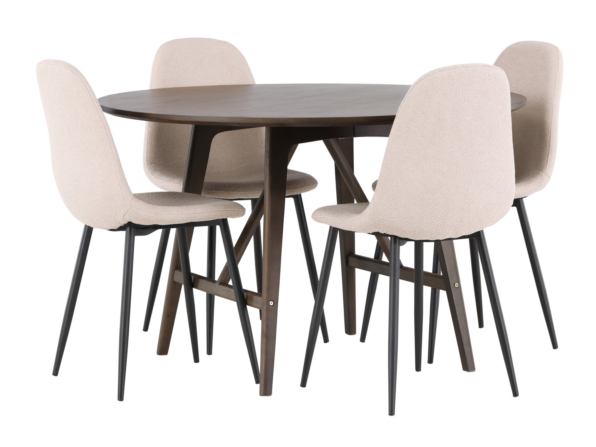 Set sala da pranzo Dallas 4887 (Nero + Beige)