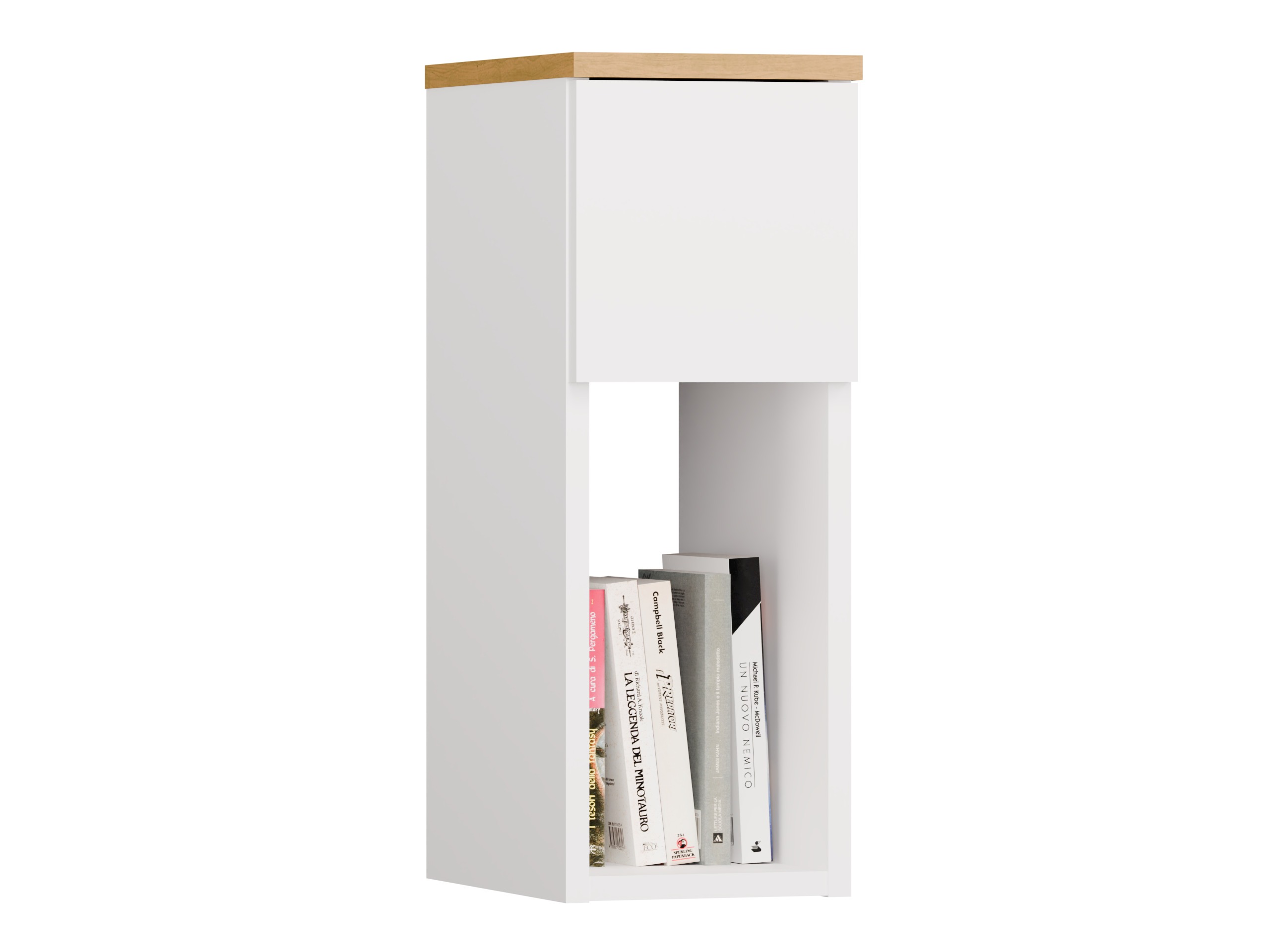 Comodino Mandeville 304 (Bianco + Rovere Artisan)